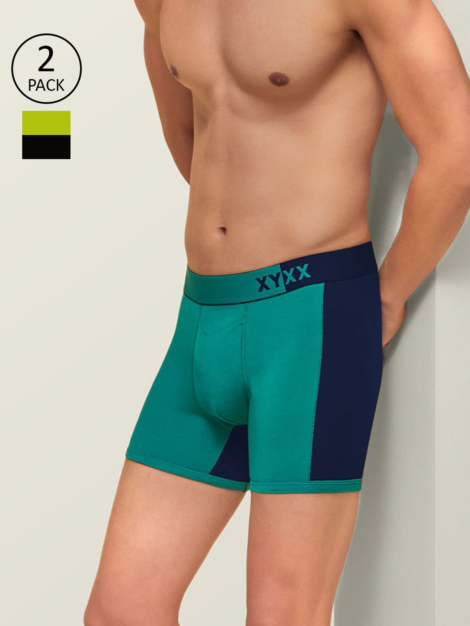 Buy XYXX Green Trunks - Pack of 2 for Men's Online @ Tata CLiQ