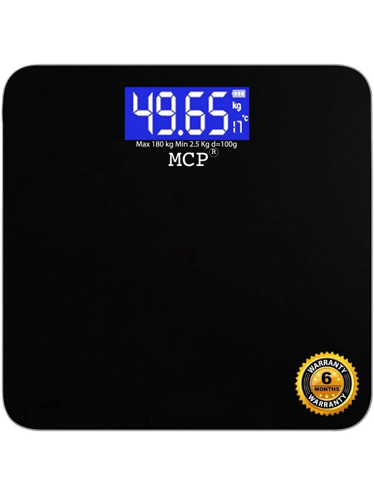 MCP Human Body Weight Machine Digital Weighing Scale with Battery &  Temperature Indicator Weighing Machine (Blue LED)