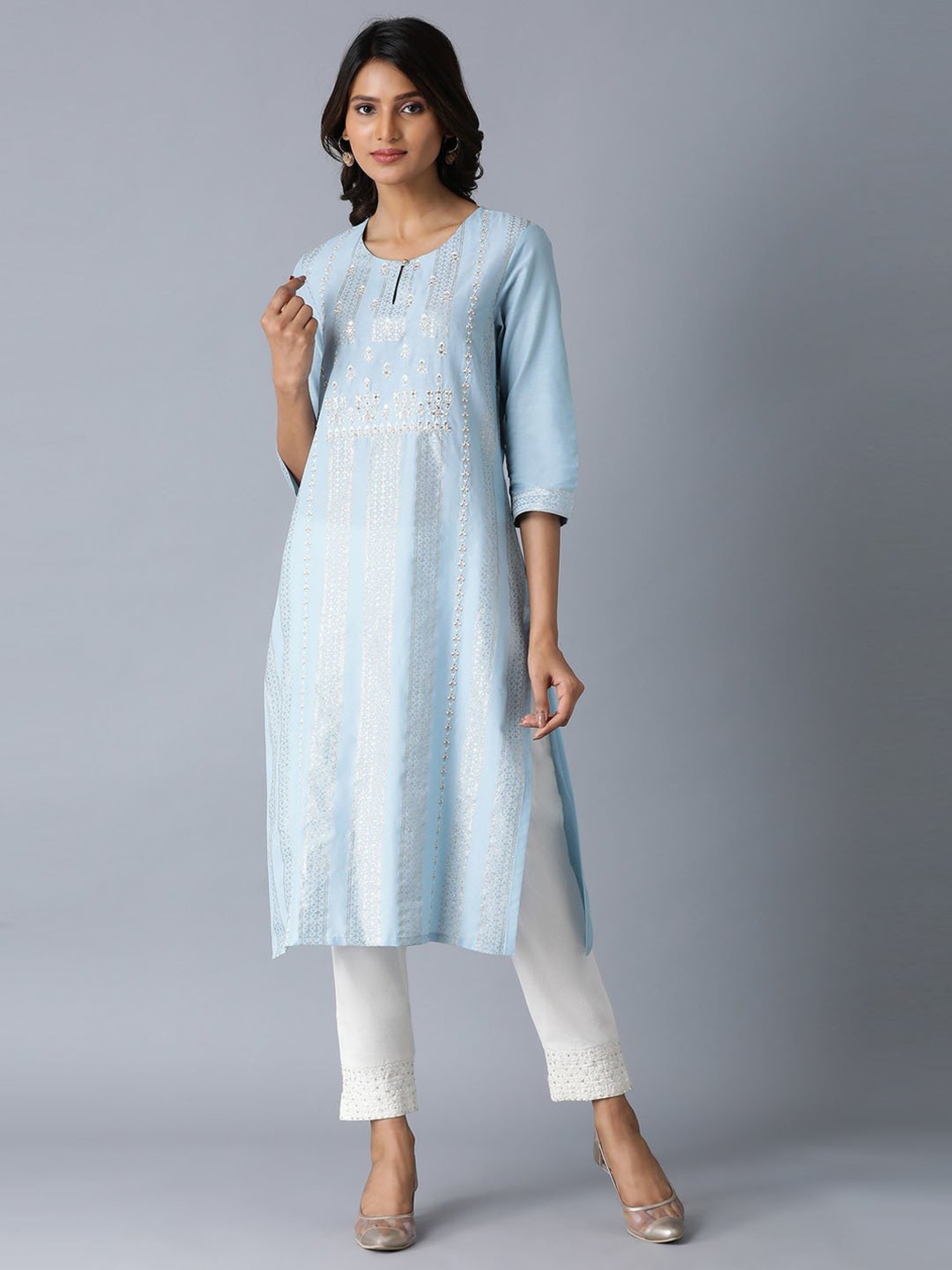 W sky sale blue kurta