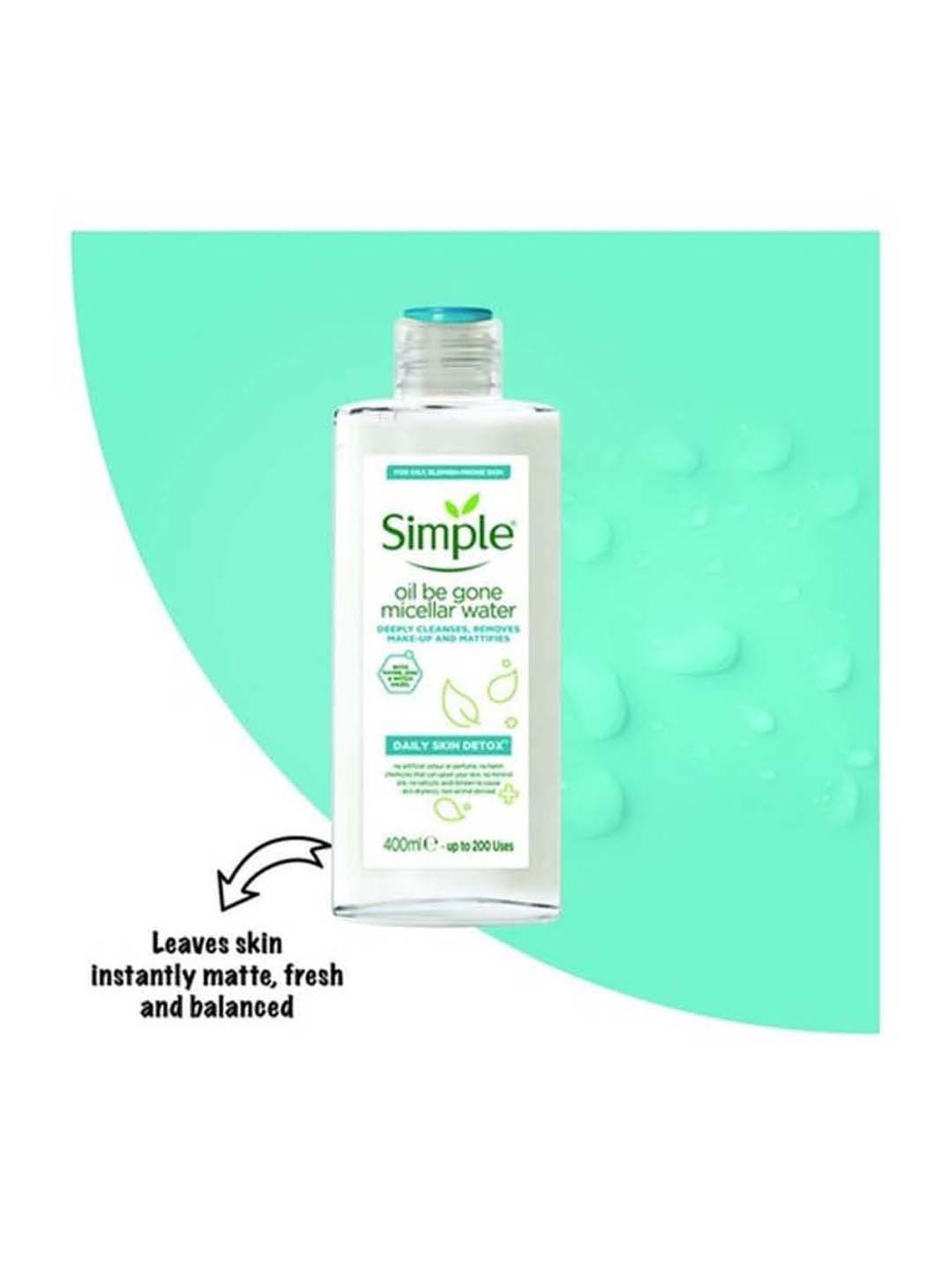 Buy Simple Daily Skin Detox Oil Be Gone Micellar Water - 400 ml