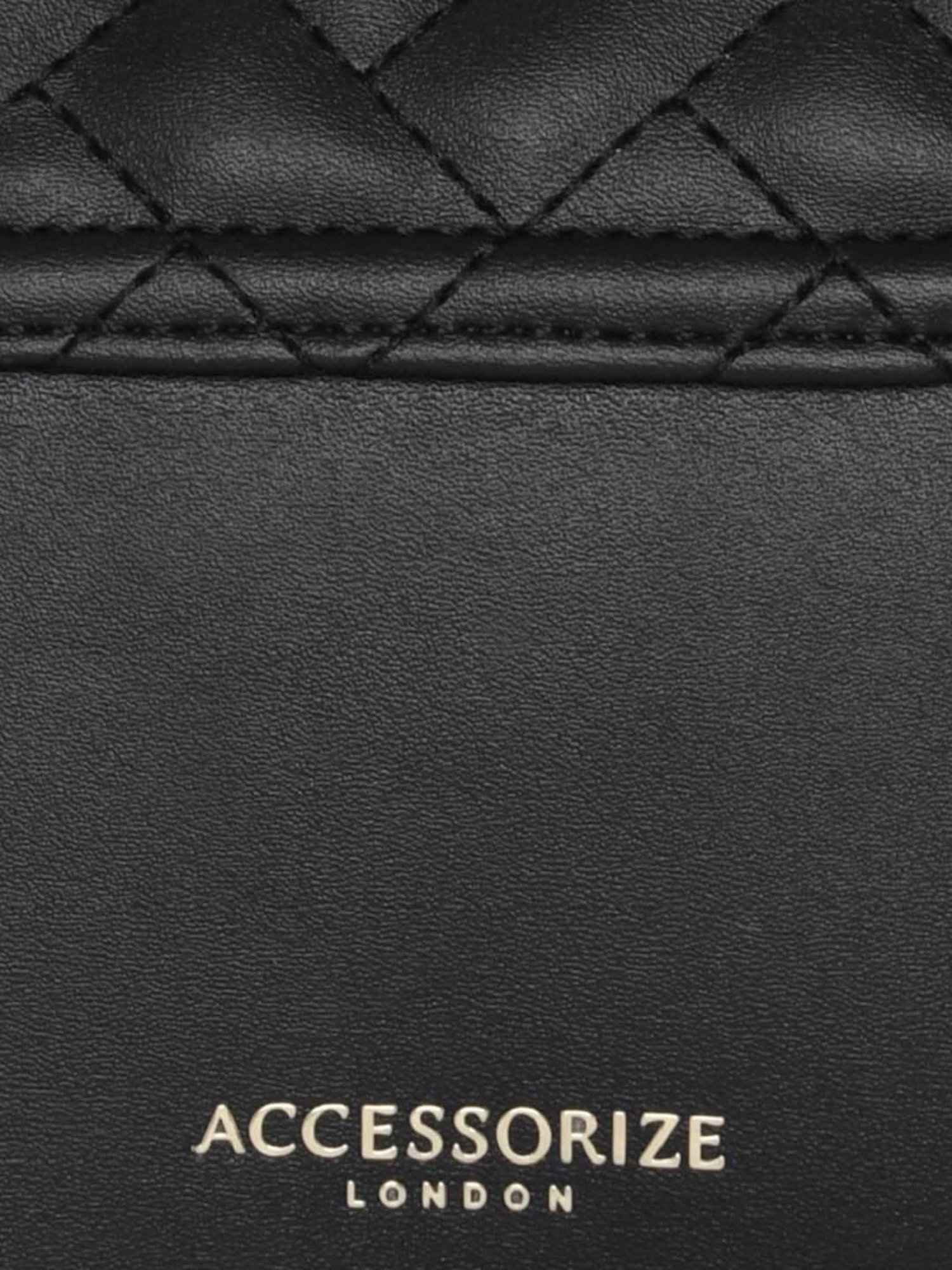 Accessorize London Women's Faux Leather Black Eva Quilt Shoulder Sling bag (Onesize) by Myntra