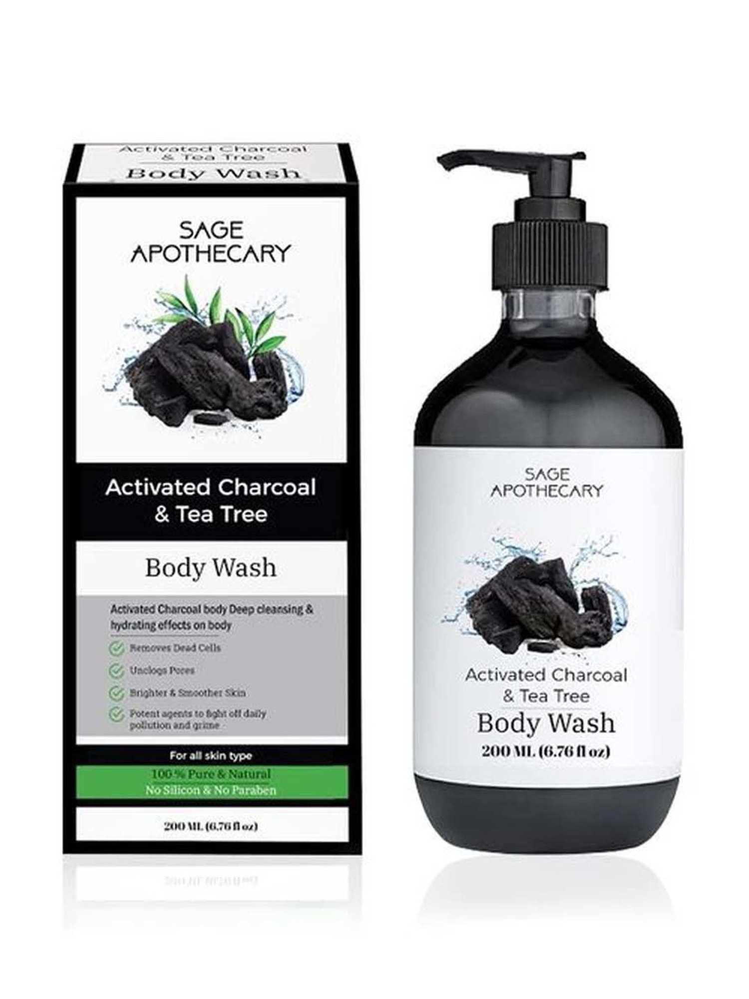 Buy Sage Apothecary Activated Charcoal Body Wash - 200 ml Online At Best  Price @ Tata CLiQ