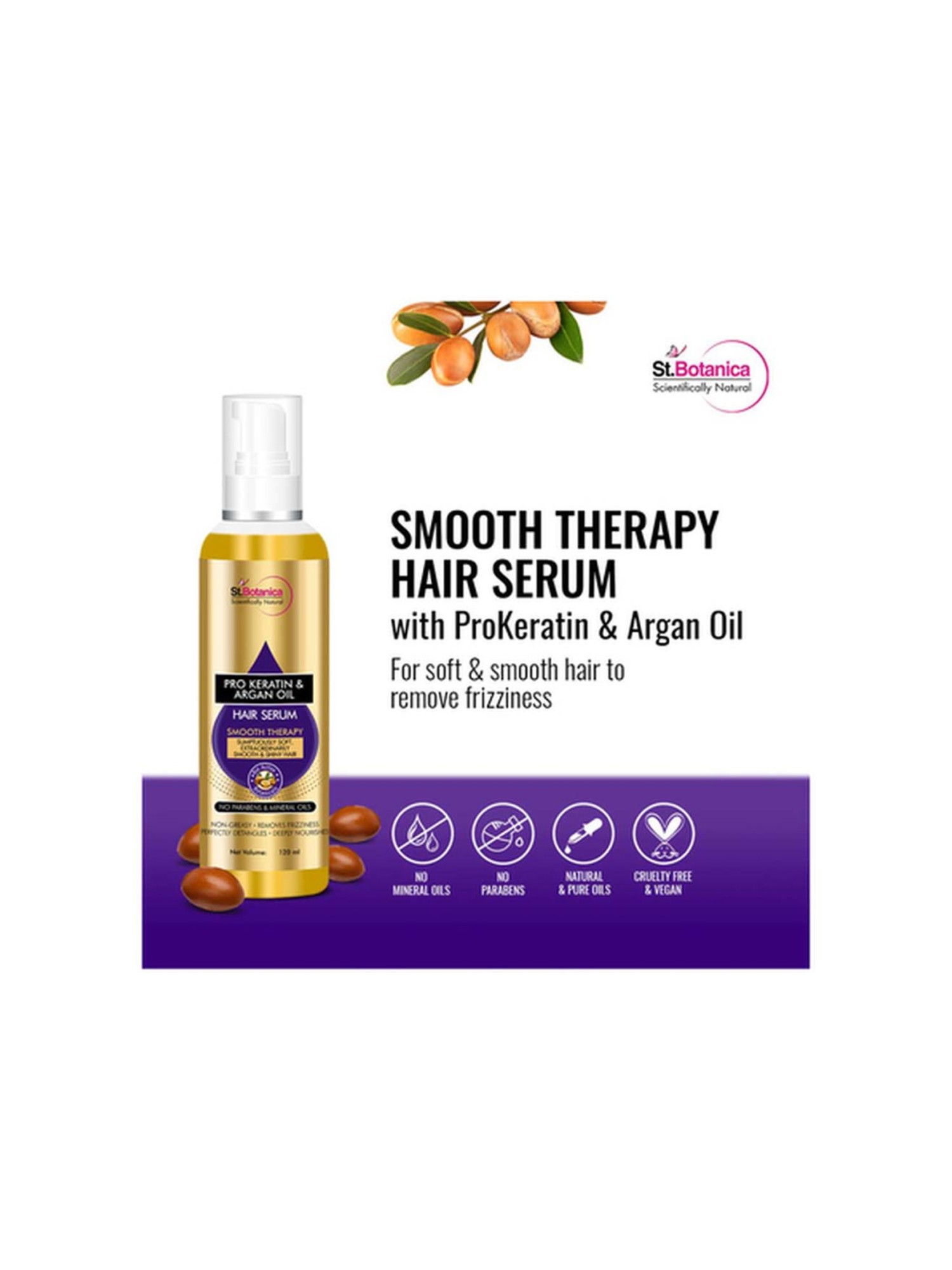 Buy  Pro Keratin & Argan Oil Smooth Hair Serum - 120 ml Online  At Best Price @ Tata CLiQ