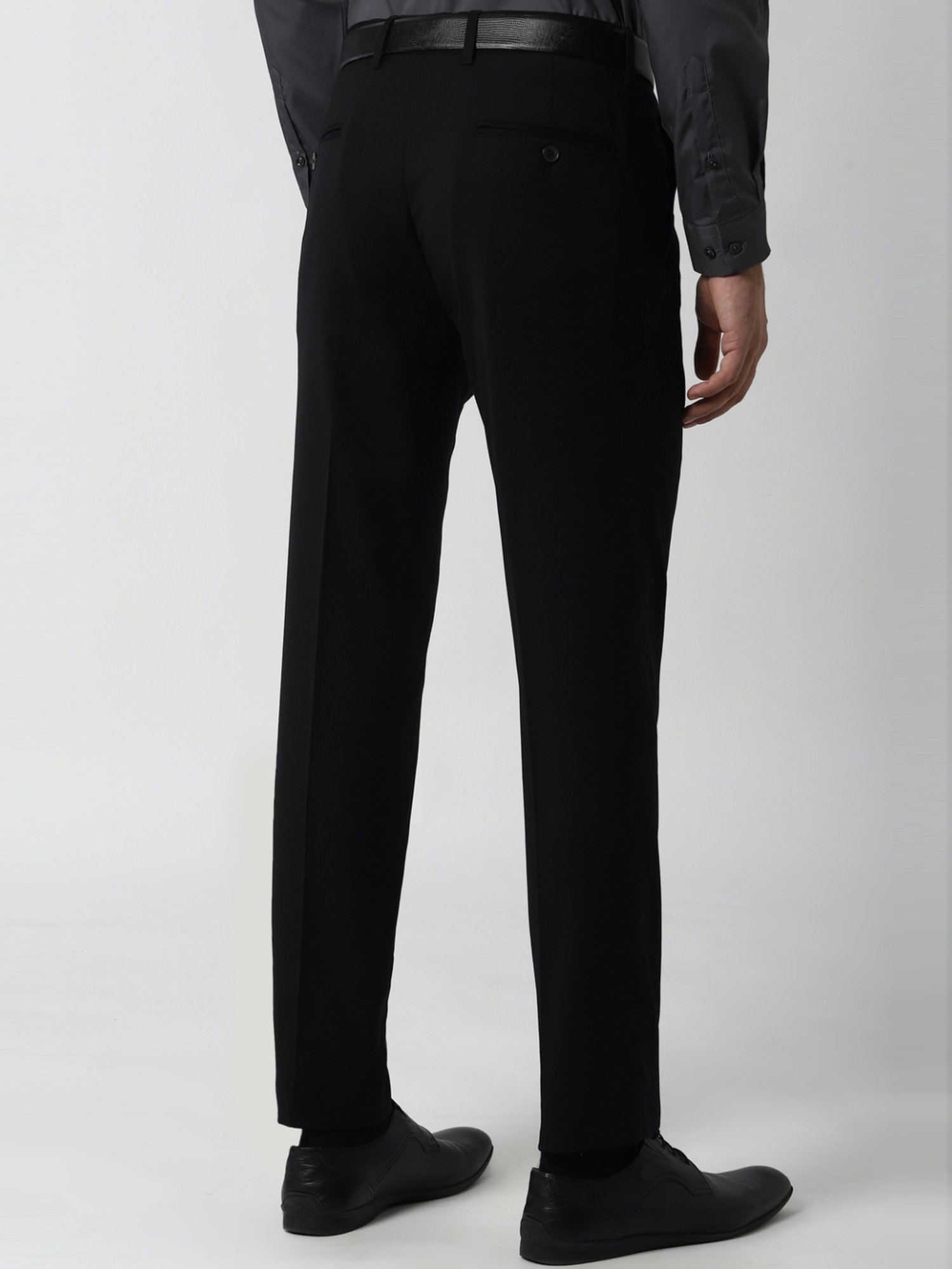Buy Peter England Black Slim Fit Trousers for Mens Online @ Tata CLiQ