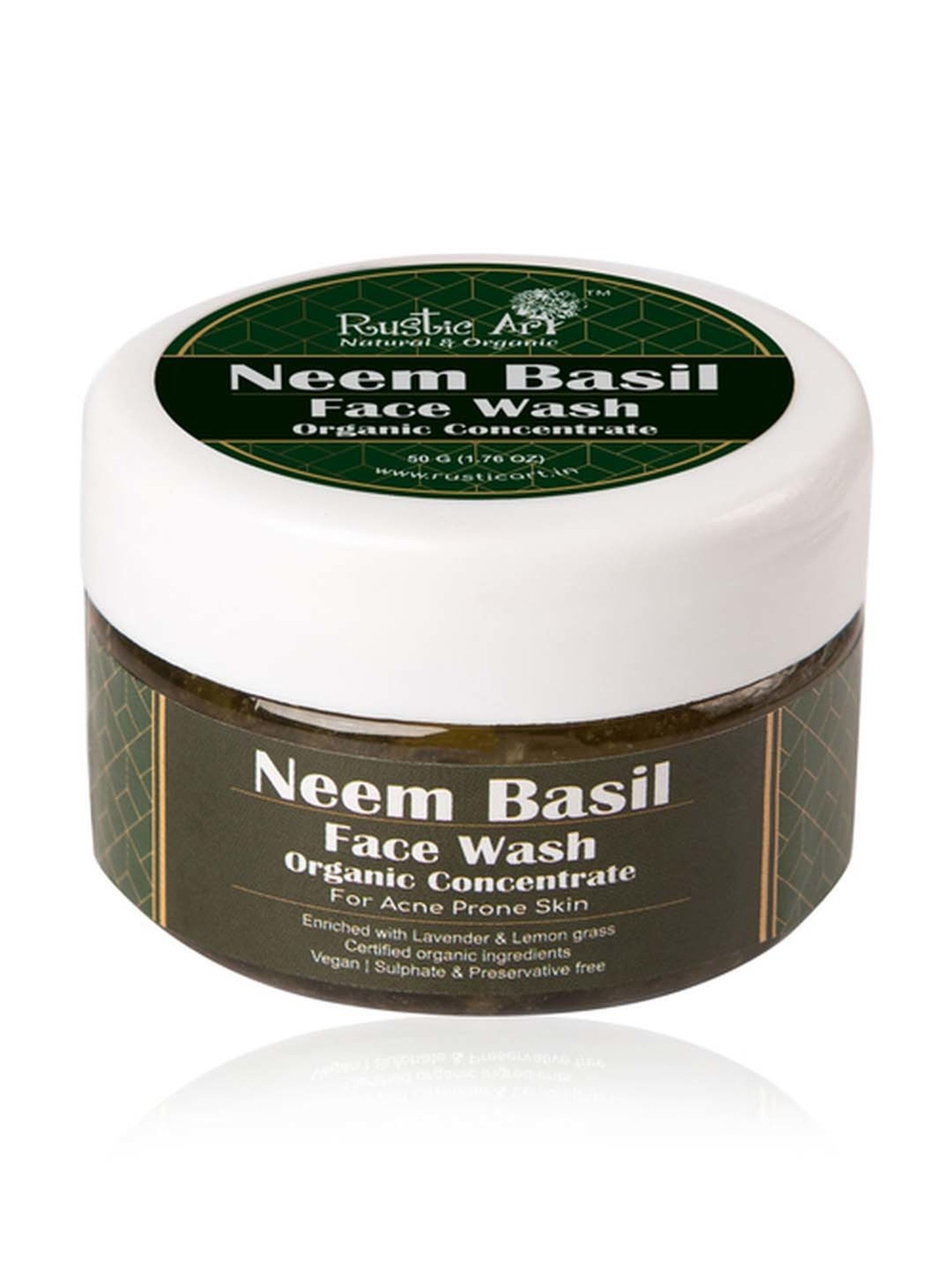 Buy Rustic Art Neem Basil Face Wash Concentrate 50 gm Online At