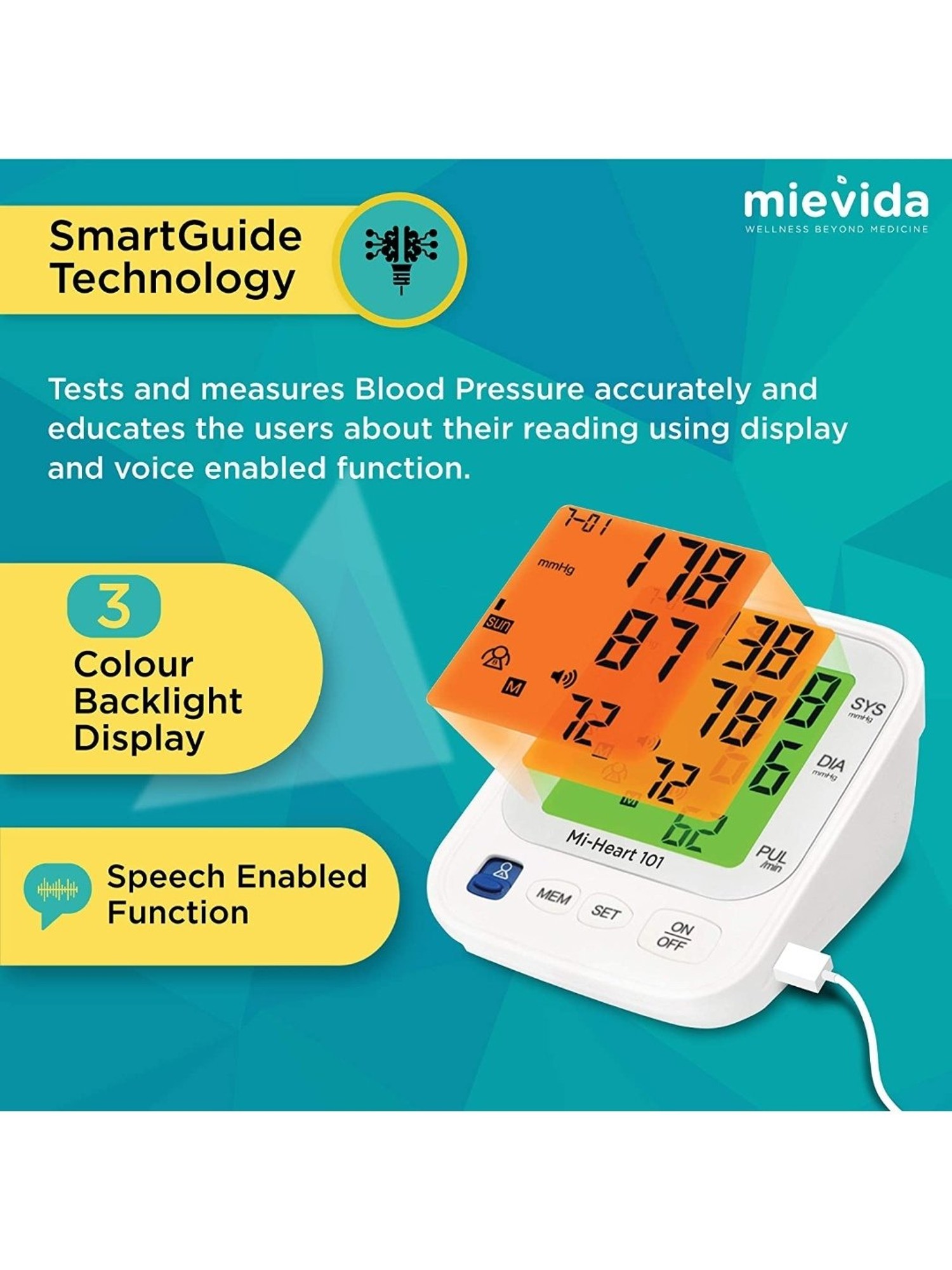 Mievida Mi-Heart B7 Fully Automatic Digital Blood Pressure Monitor