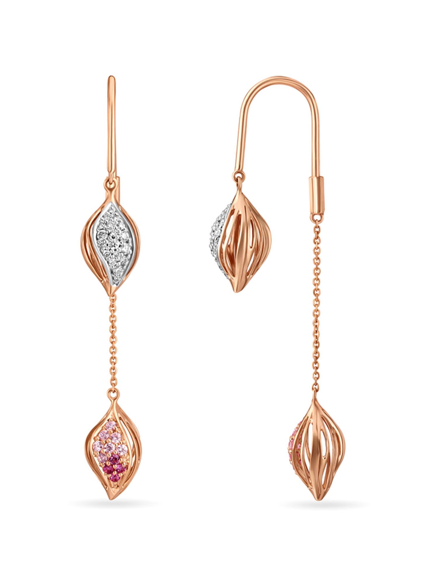 Svelte 18 Karat Yellow Gold And Diamond Earrings