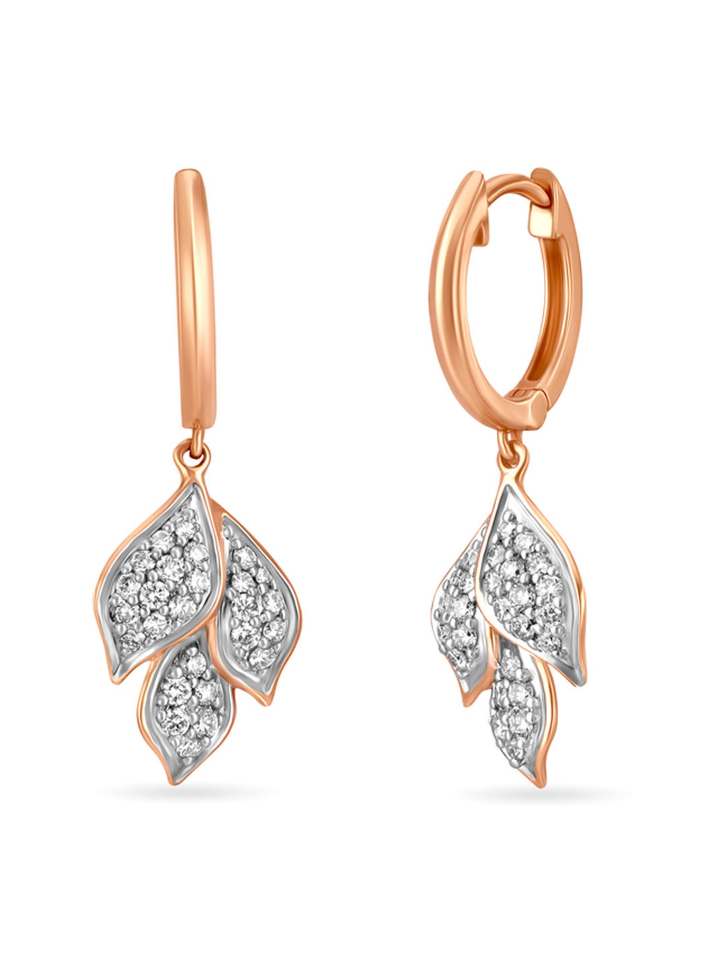 Dazzling Earrings In Diamond  14K Rose Gold By Lagu Bandhu  Lagu Bandhu
