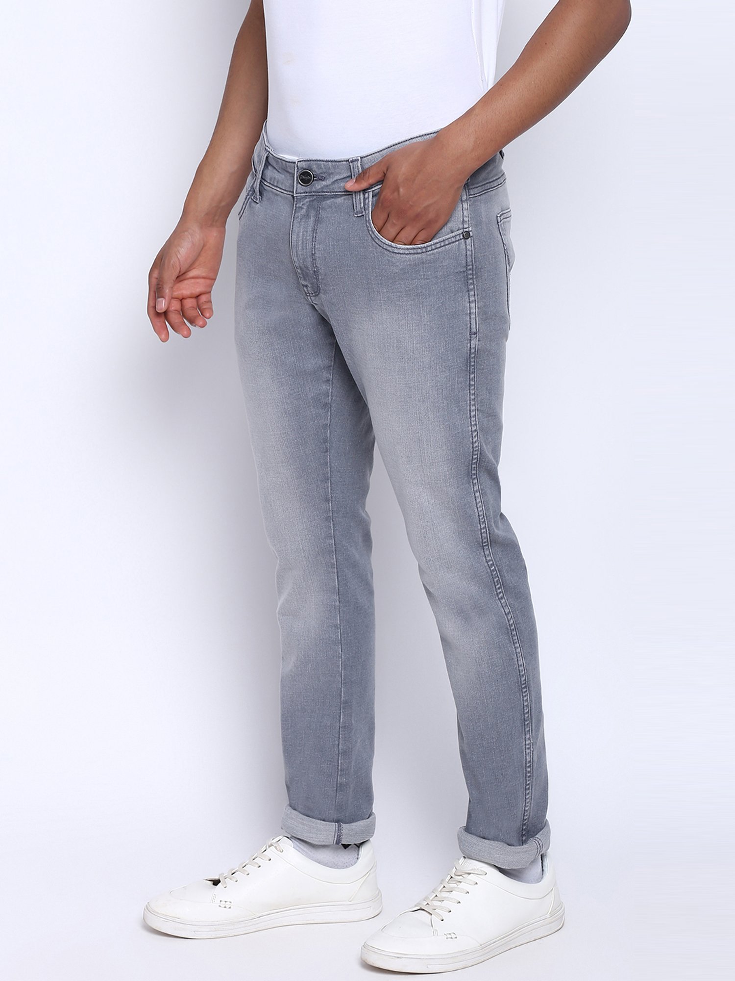 People by Pantaloons Grey Slim Fit Jeans