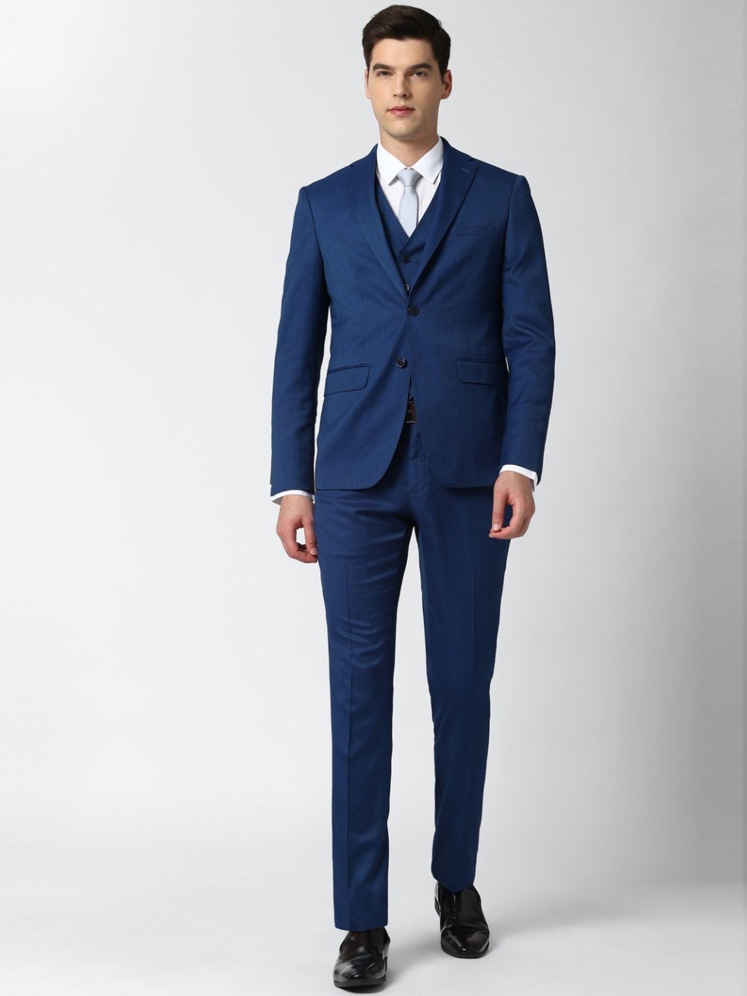 Tailored Fit Mid Blue Washable Suit Trousers