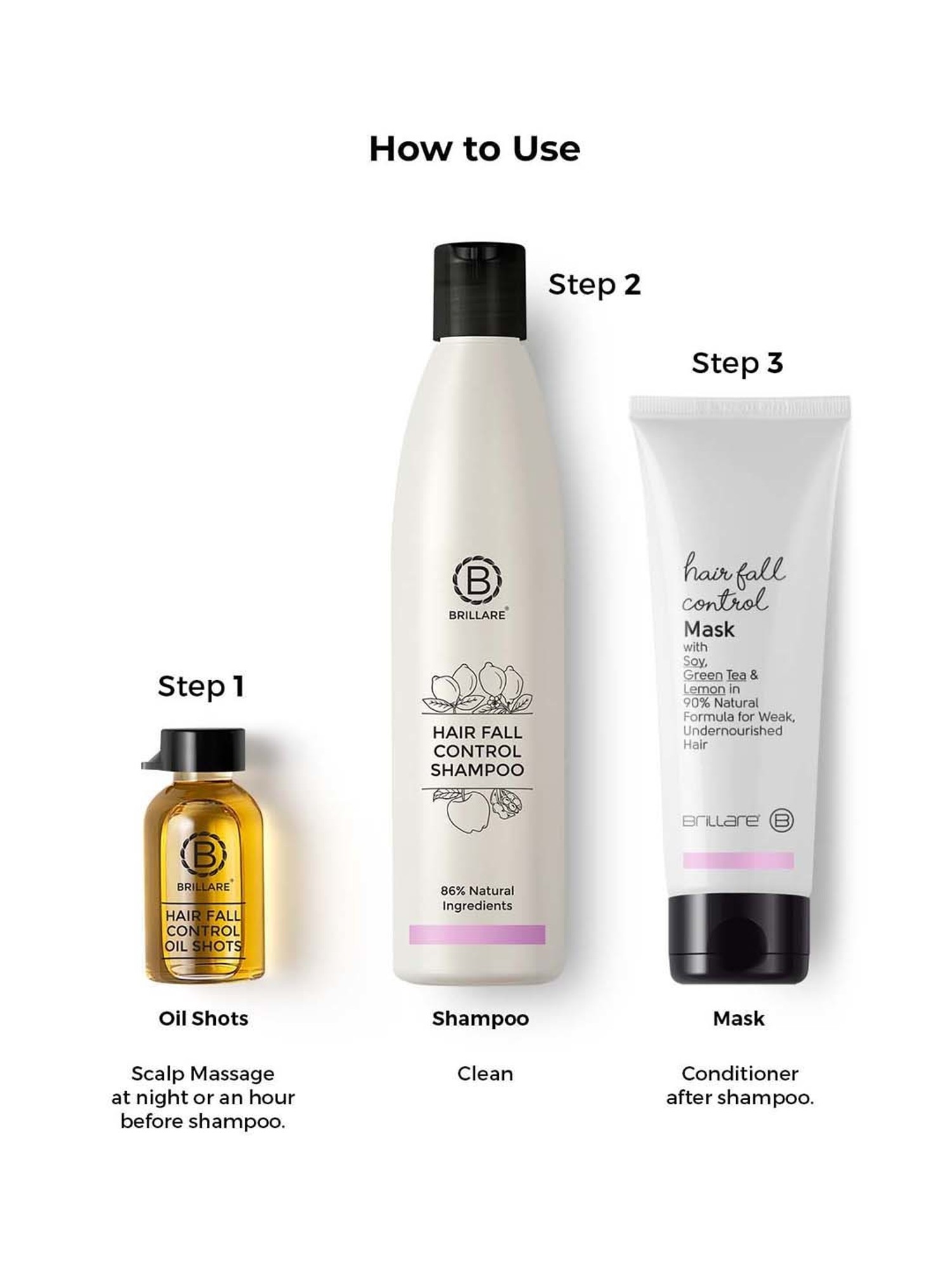 Buy Brillare Hair Fall Control Shampoo, Conditioner & Oil Combo Online At  Best Price @ Tata CLiQ