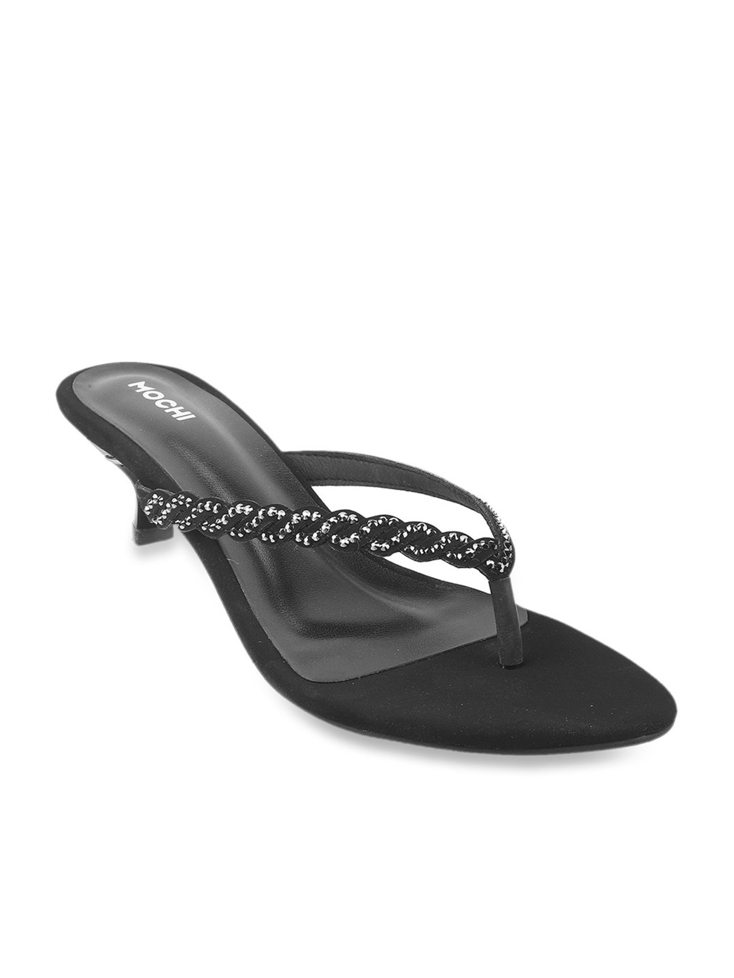 NATALIA THONG SANDAL CREAM BLACK