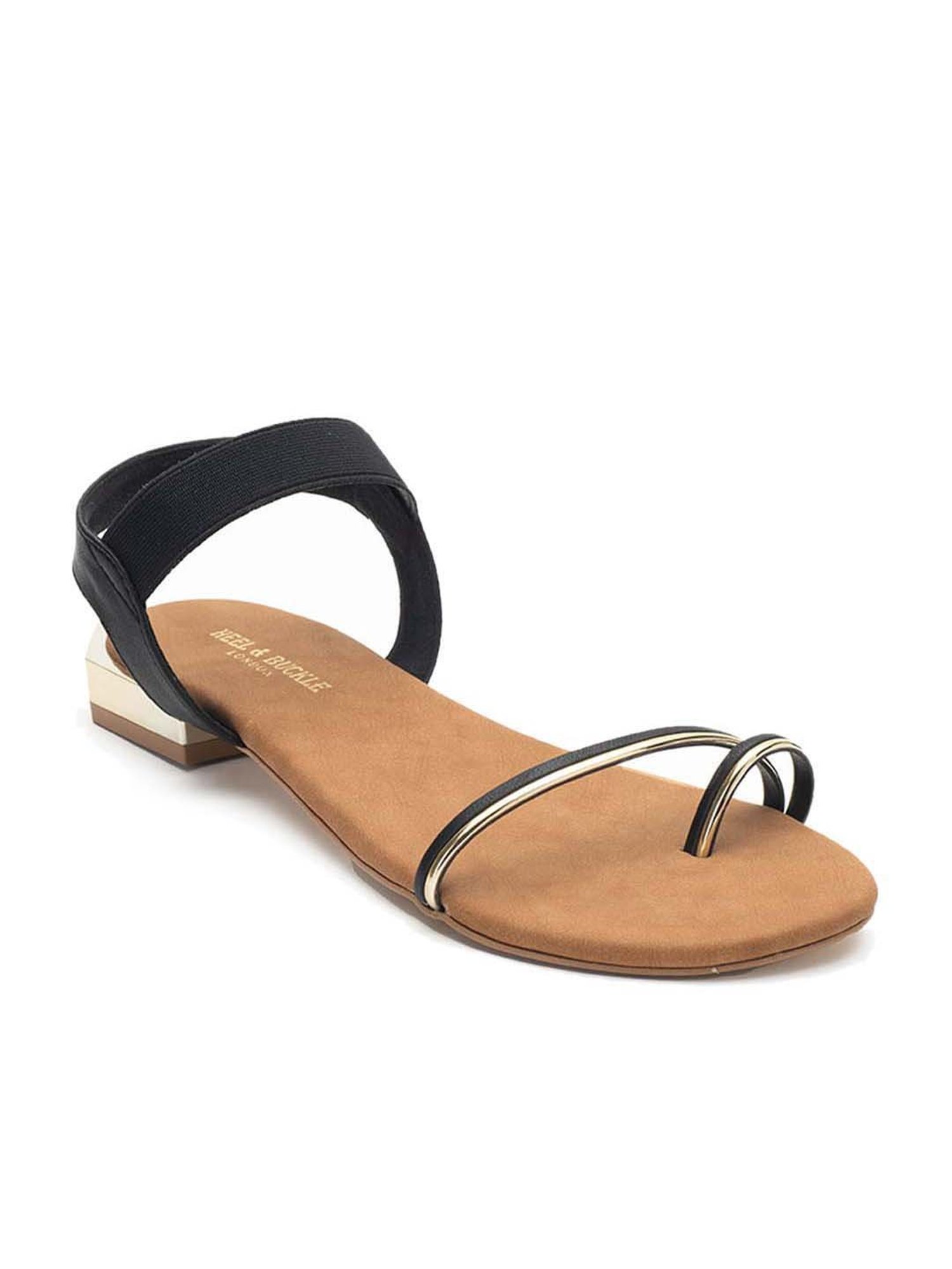 Black cheap buckle sandals