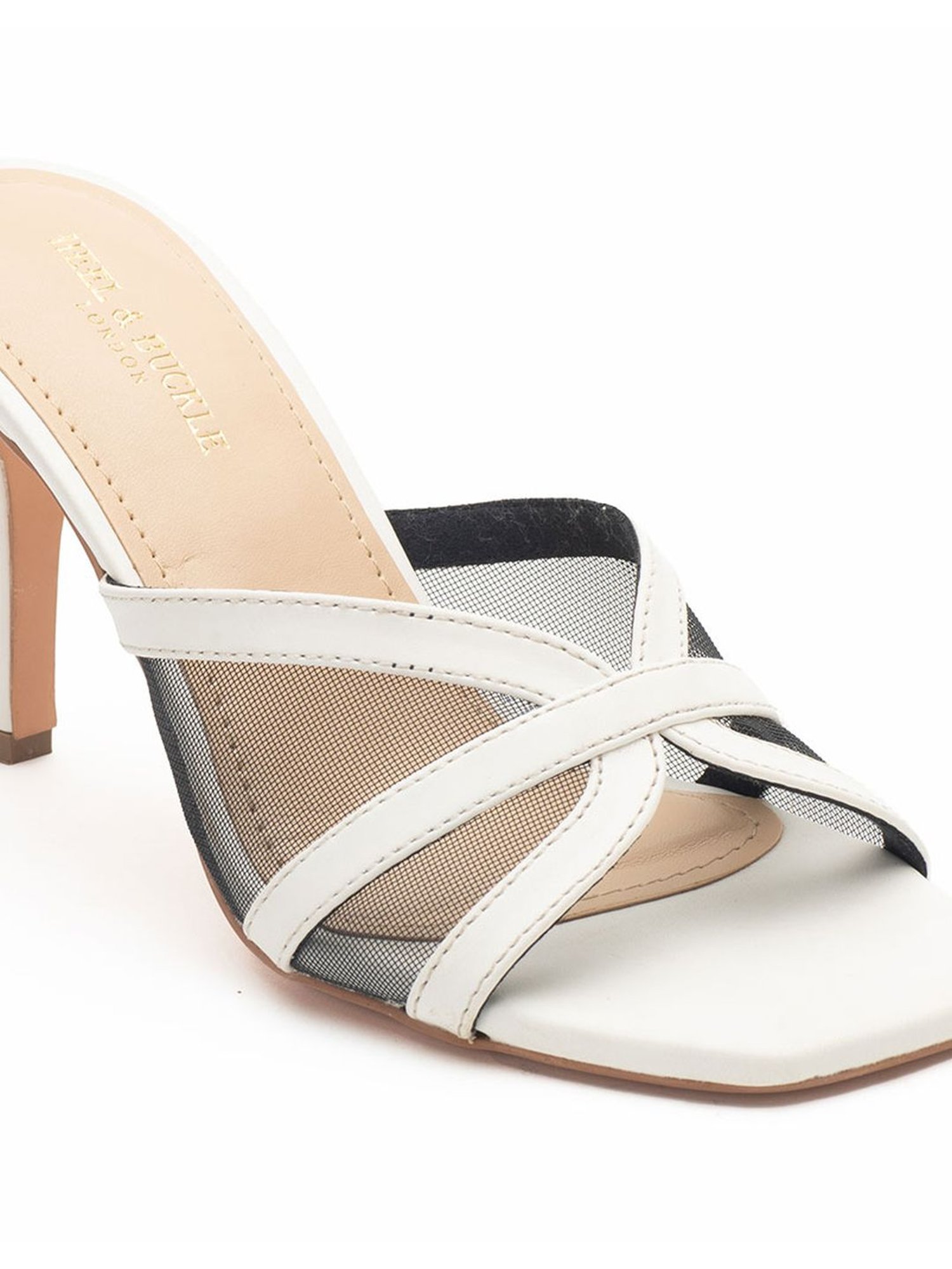 White strappy mule discount sandals