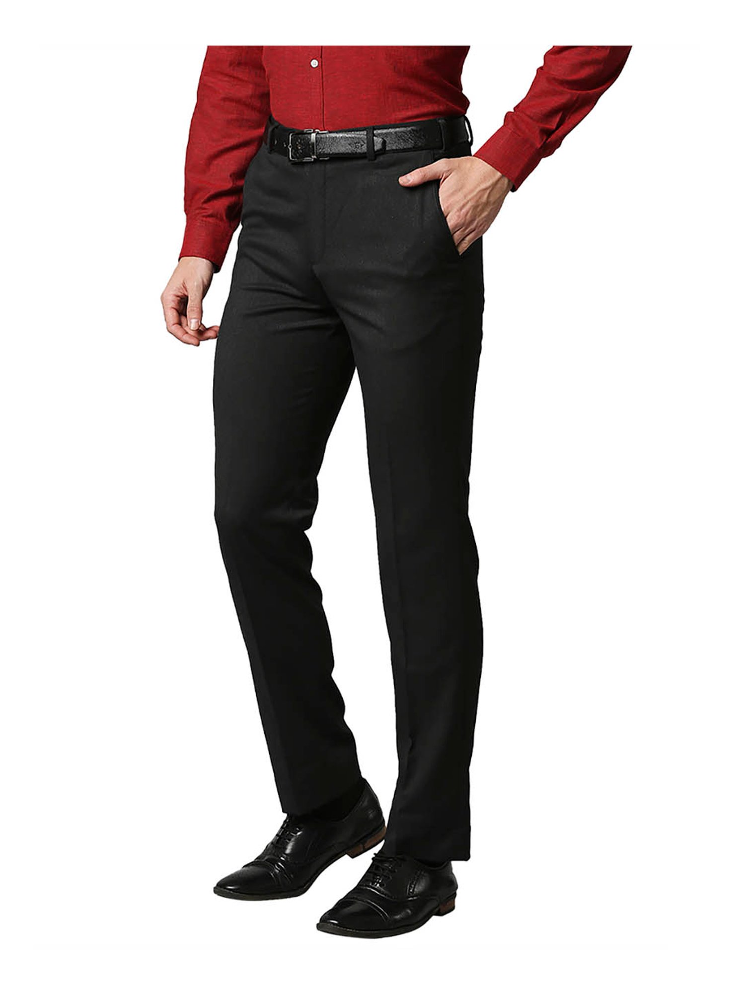 Buy Park Avenue Dark Blue Regular Fit Flat Front Trousers for Mens Online   Tata CLiQ