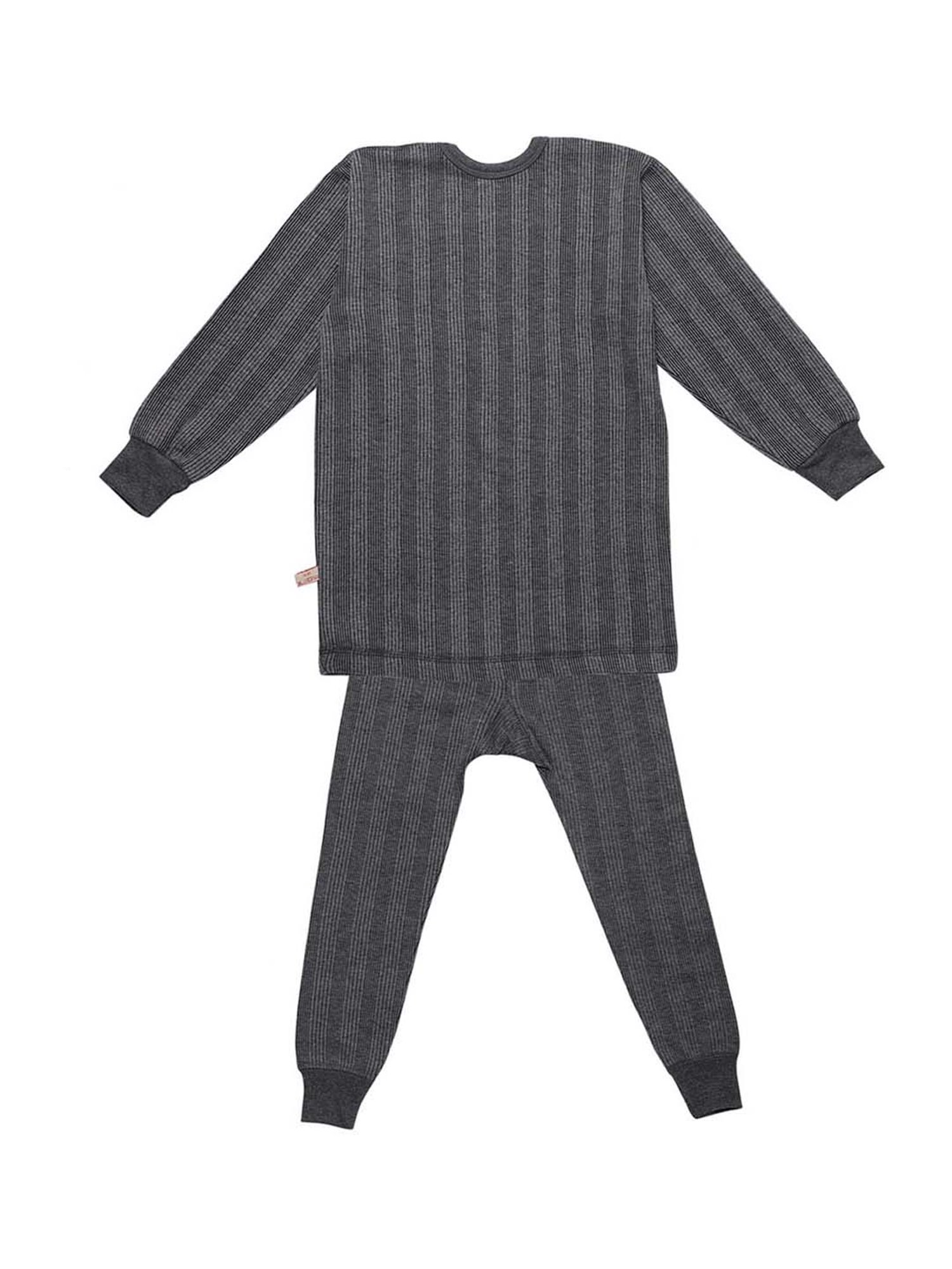 LUX Inferno Kids Charcoal Grey Skinny Fit Full Sleeves Thermal Set (Pack of  2)
