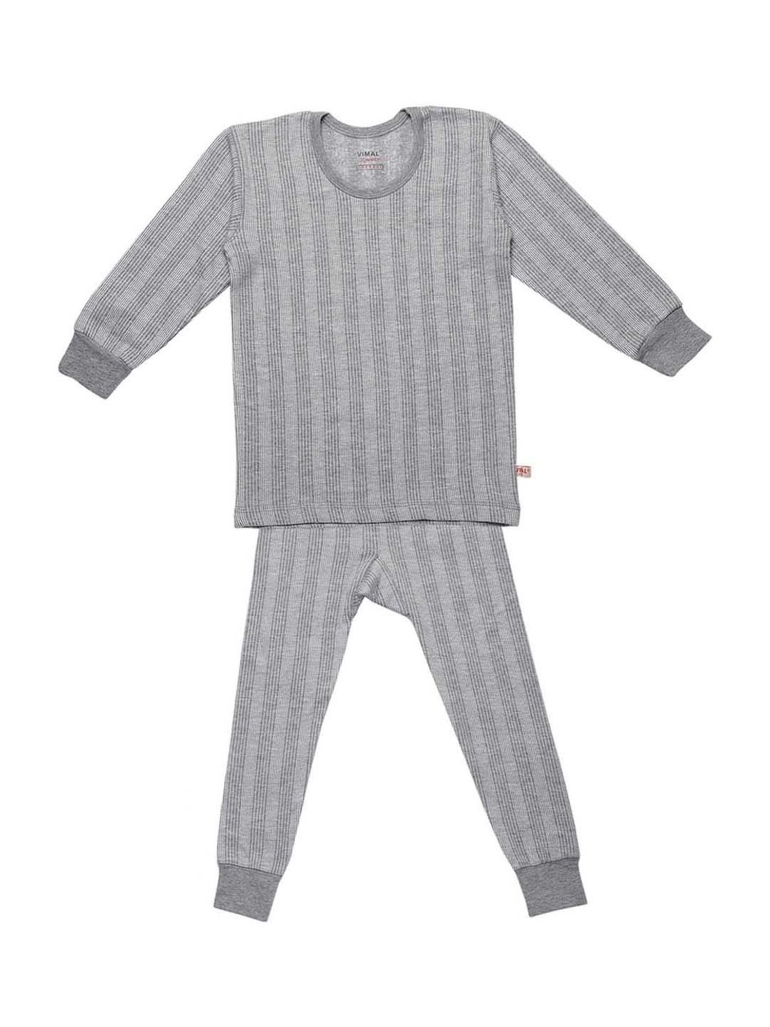 LUX Inferno Kids Charcoal Grey Skinny Fit Full Sleeves Thermal Set (Pack of  2)