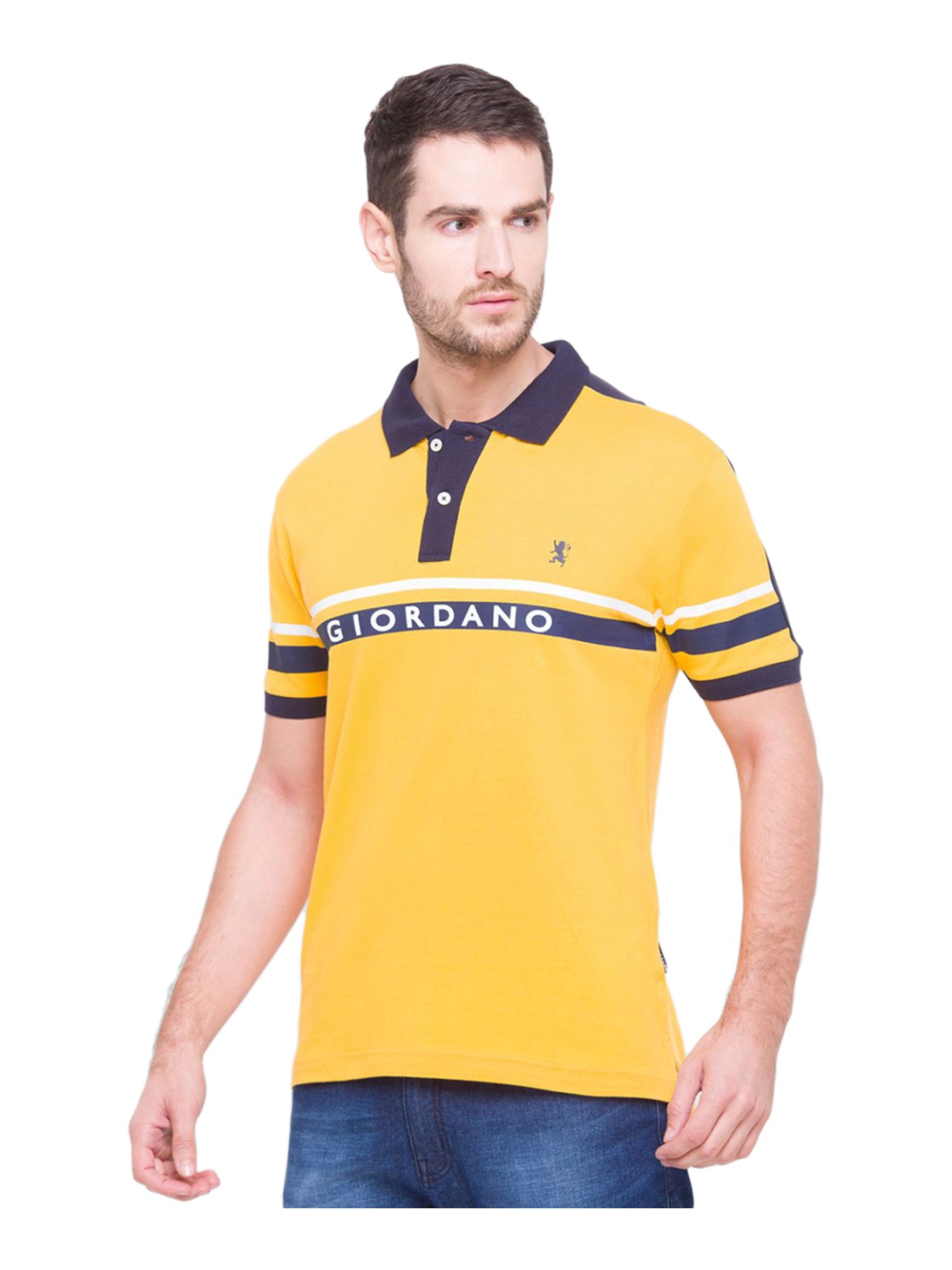 Giordano yellow 2024 polo shirt