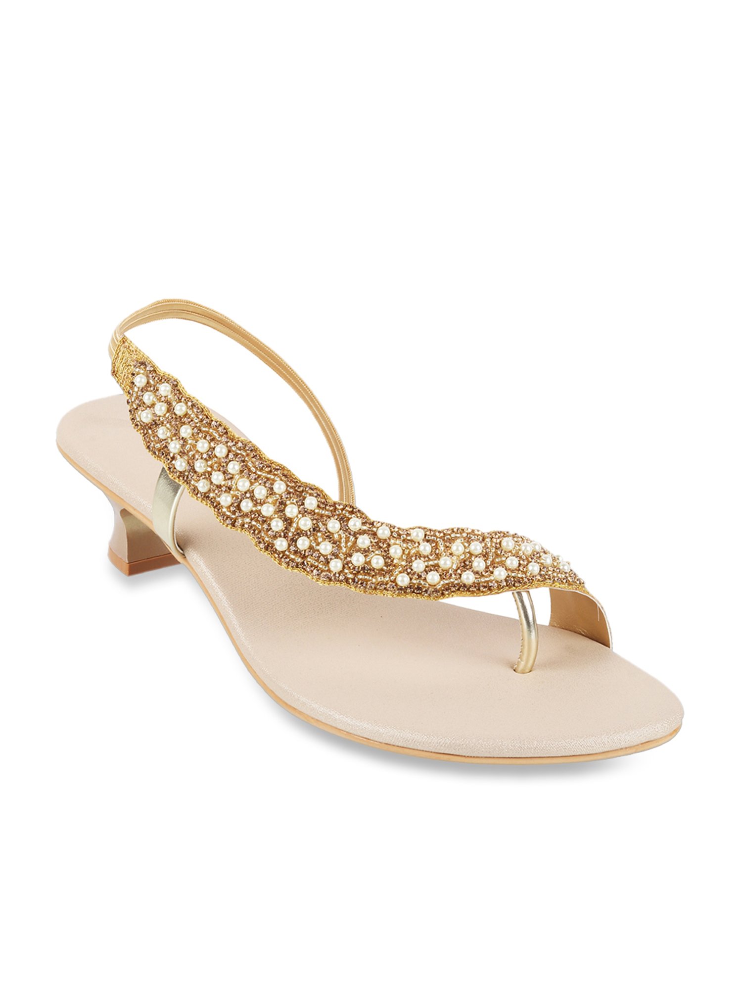 Gold Rhinestone Sandals | Blufash Official