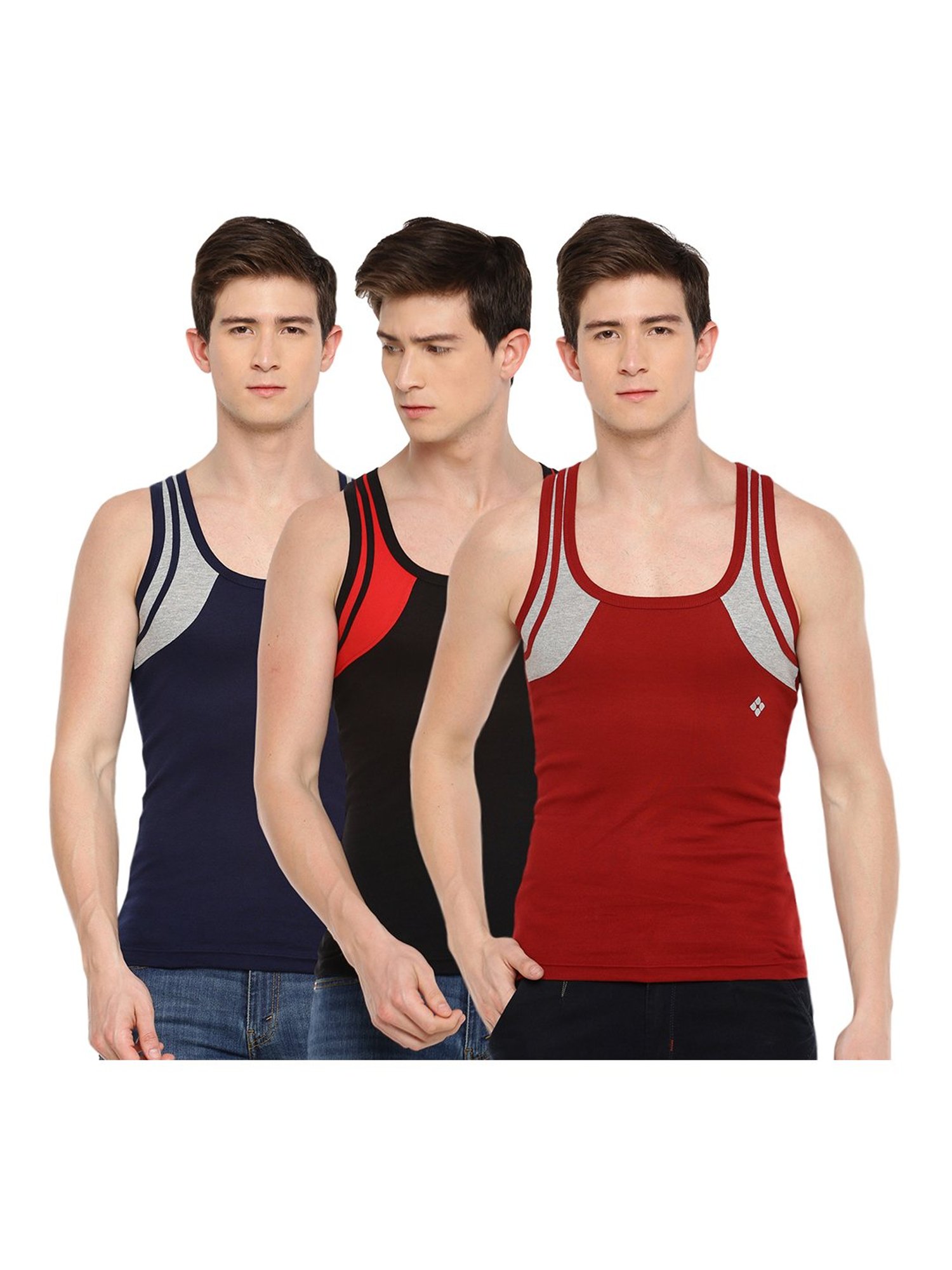 Buy Dollar Bigboss Assorted Cotton Vests - Pack of 3 for Men's Online @  Tata CLiQ