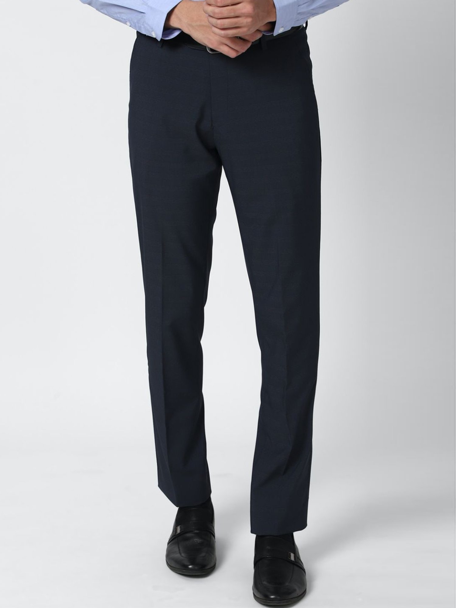 Buy Basics Black Tapered Fit Trousers for Men Online  Tata CLiQ