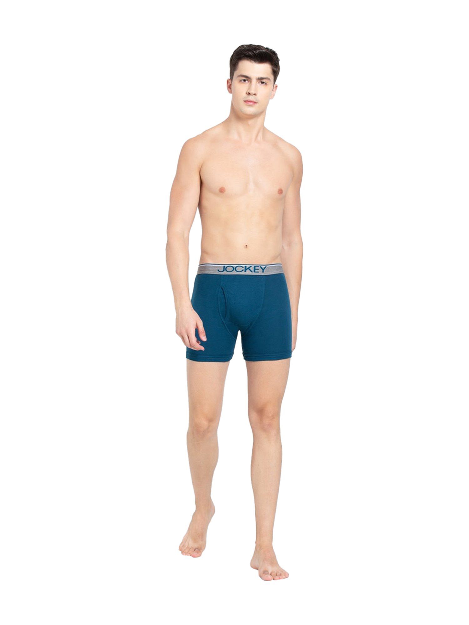 Buy Jockey Dark Teal Exposed Waistband Boxer Briefs for Men Online