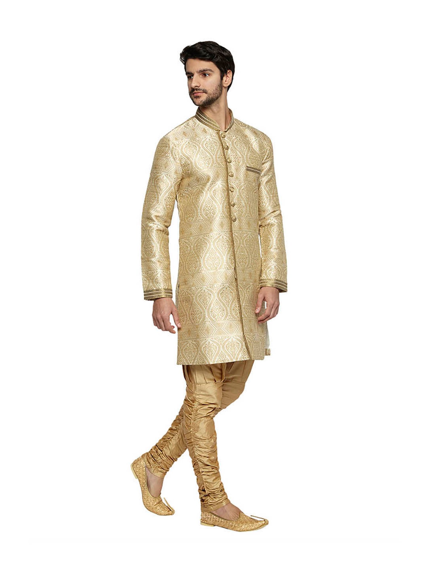 Buy Ethnix by Raymond Gold Printed Sherwani for Men Online Tata CLiQ