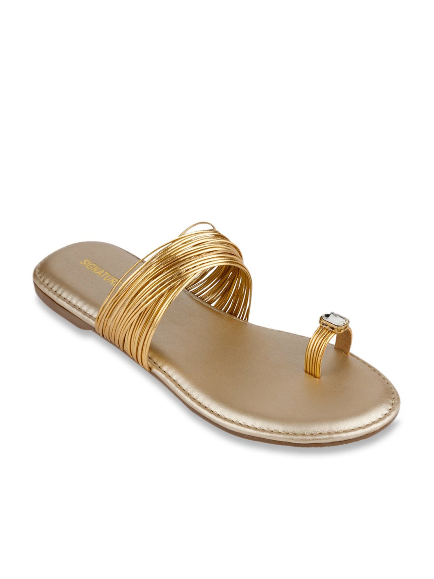 Cape Robbin Moira-18 Gold Chain Flat Footbed Fashion Pool Slide Sandals  Size 9 | eBay