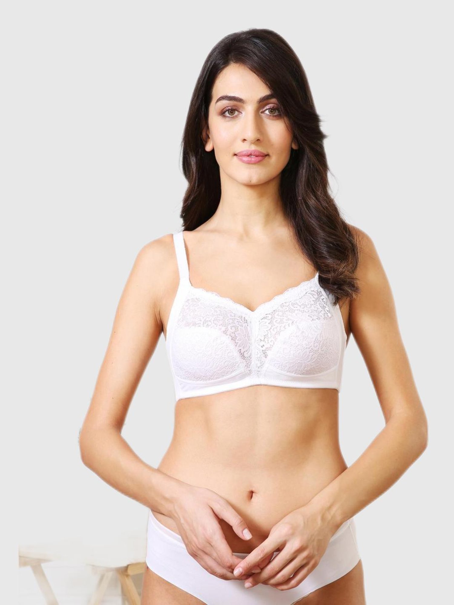 Van Heusen Comfort Fit Non Padded Wireless Solid Bralette - White