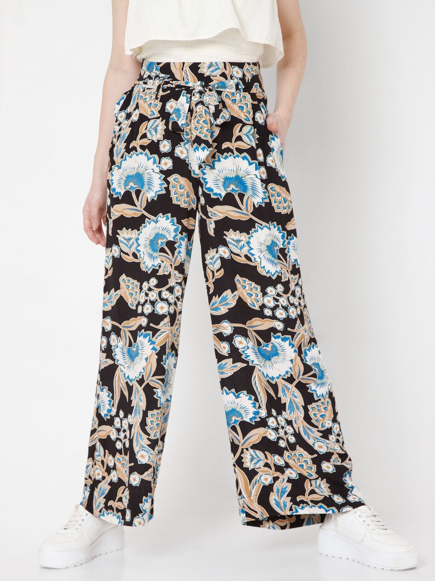 Kristy Printed Linen Trousers – VICI