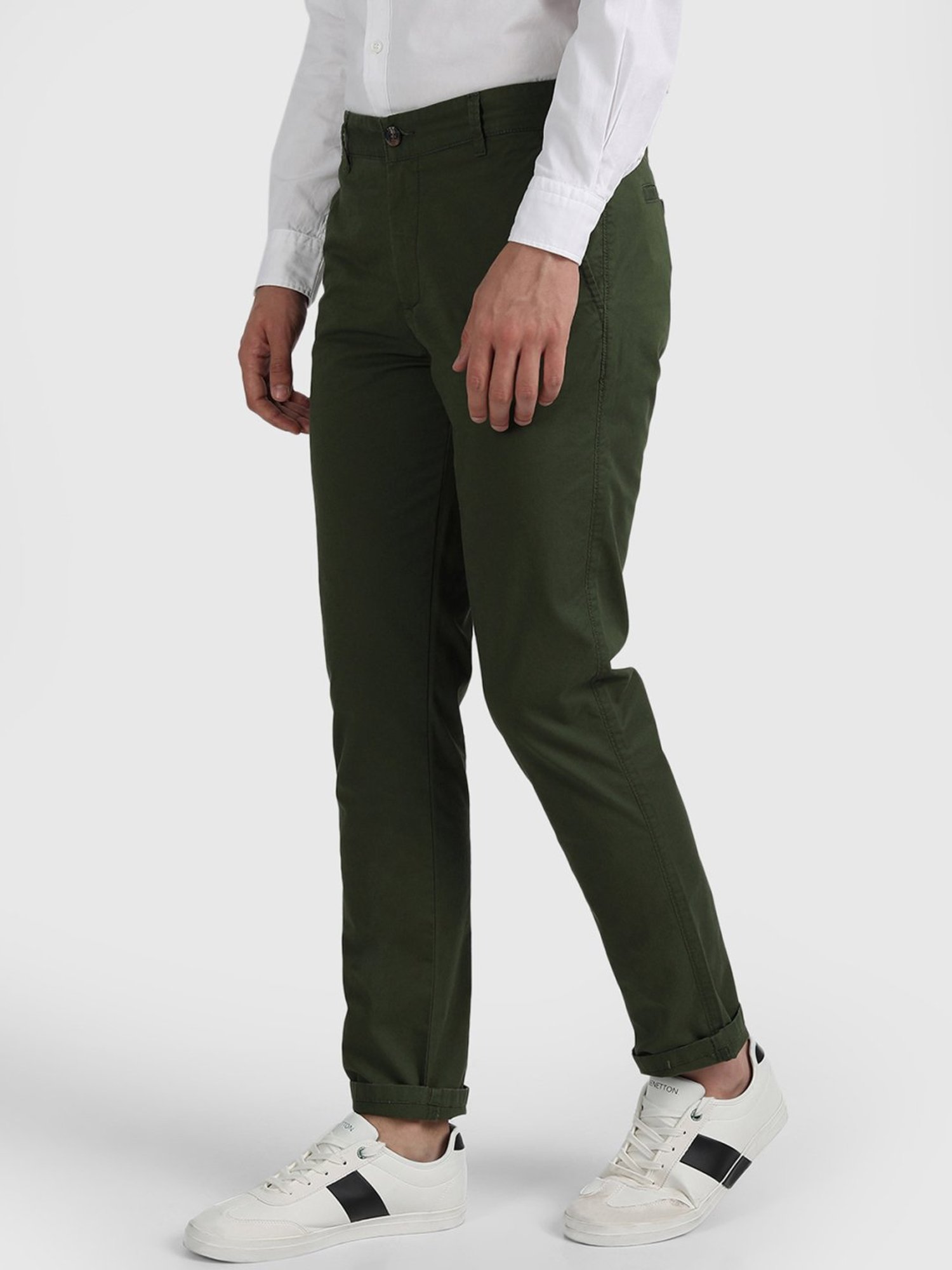Buy HIGHLANDER Men Olive Green Slim Fit Chinos - Trousers for Men 2343646 |  Myntra