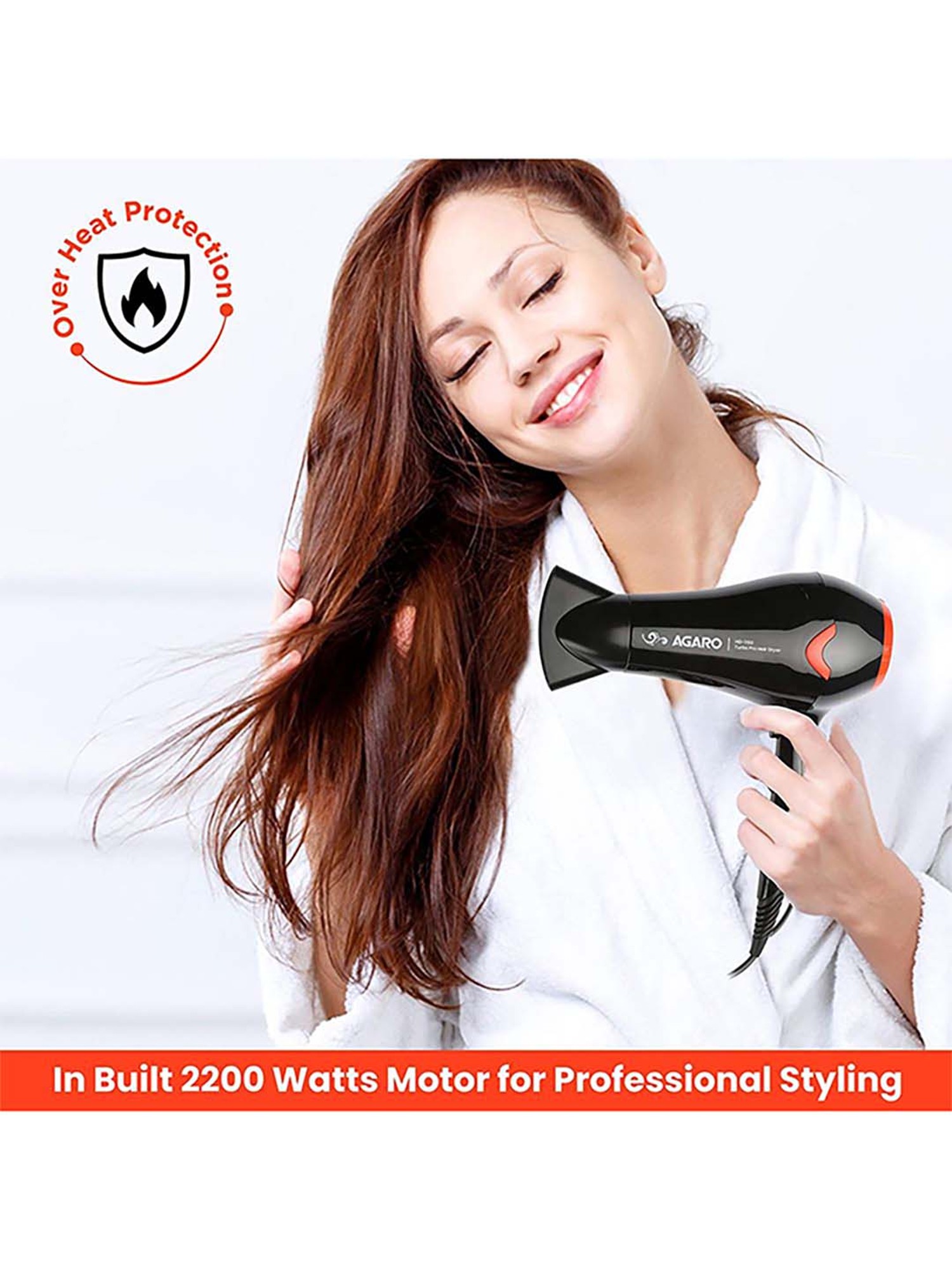 Buy Agaro HD-1150 2200W Hair Dryer (Black) Online At Best Price @ Tata CLiQ