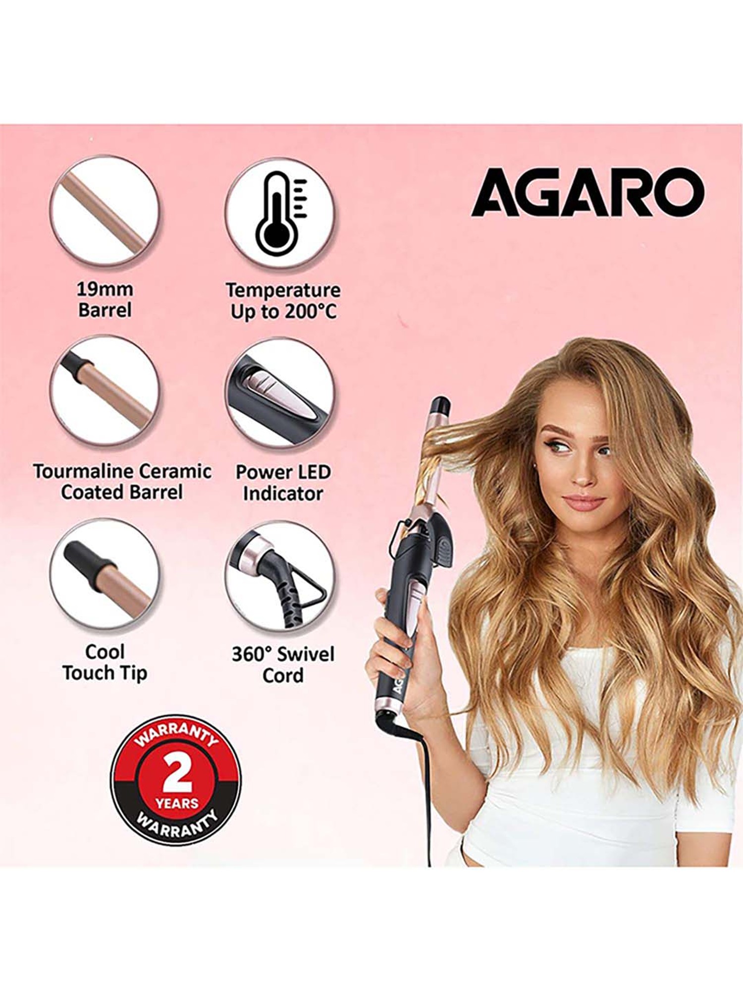 Buy Agaro HC-7001 19mm Barrel Hair Curler Online At Best Price @ Tata CLiQ