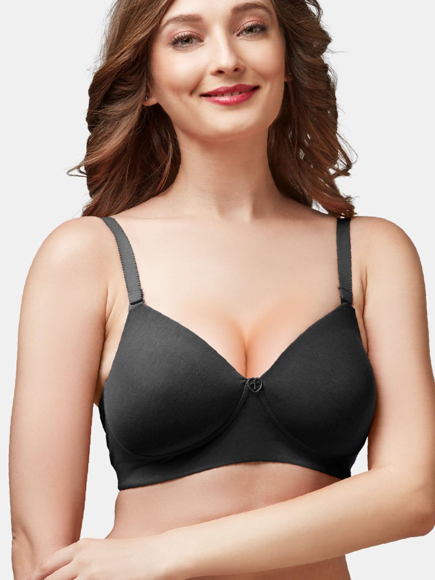 Buy Trylo-Oh-so-pretty you! Black Non Wired Padded T-Shirt Bra for Women  Online @ Tata CLiQ