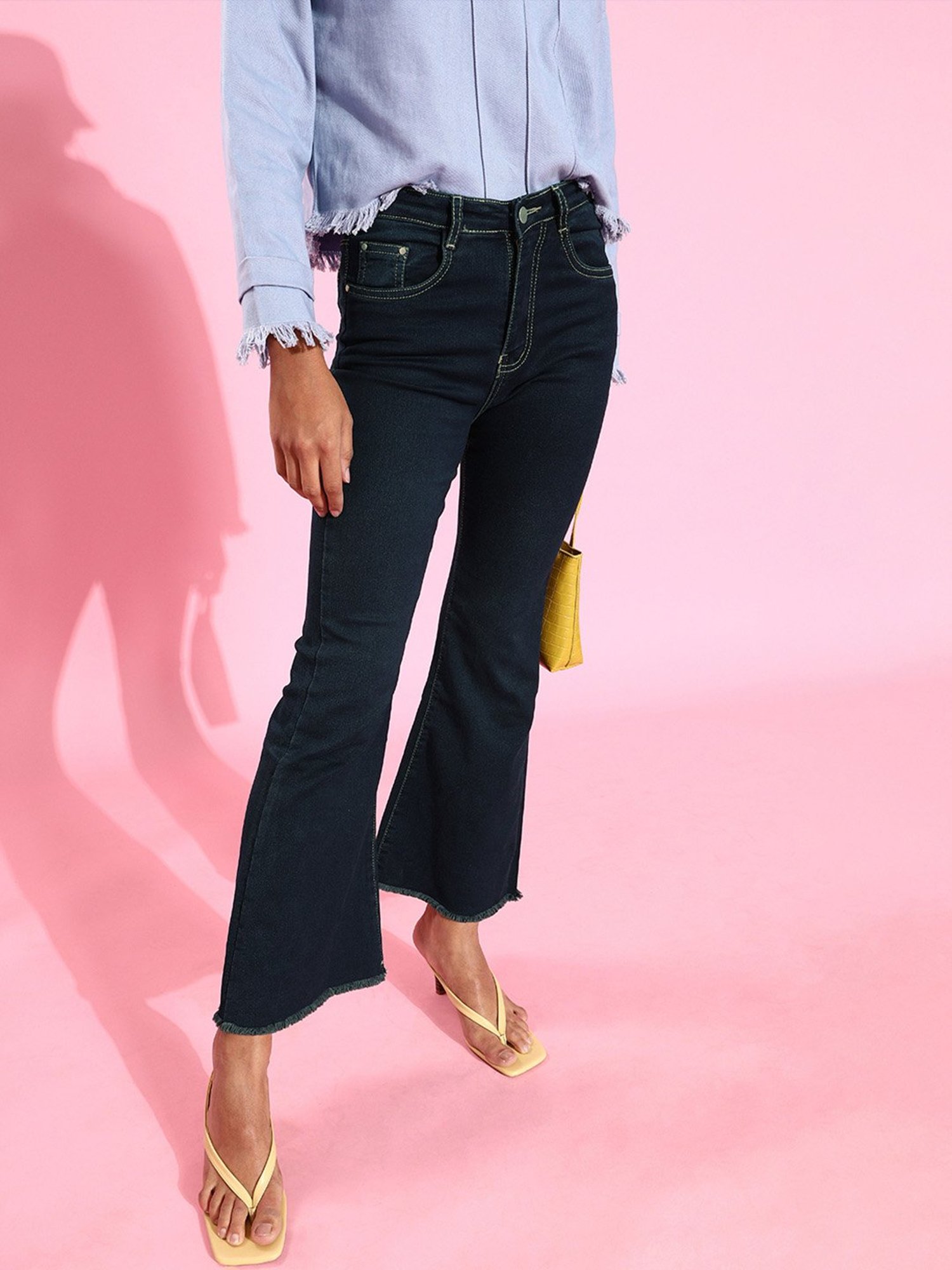 Buy Sheczzar Dark Blue High Rise Jeans for Women's Online @ Tata CLiQ