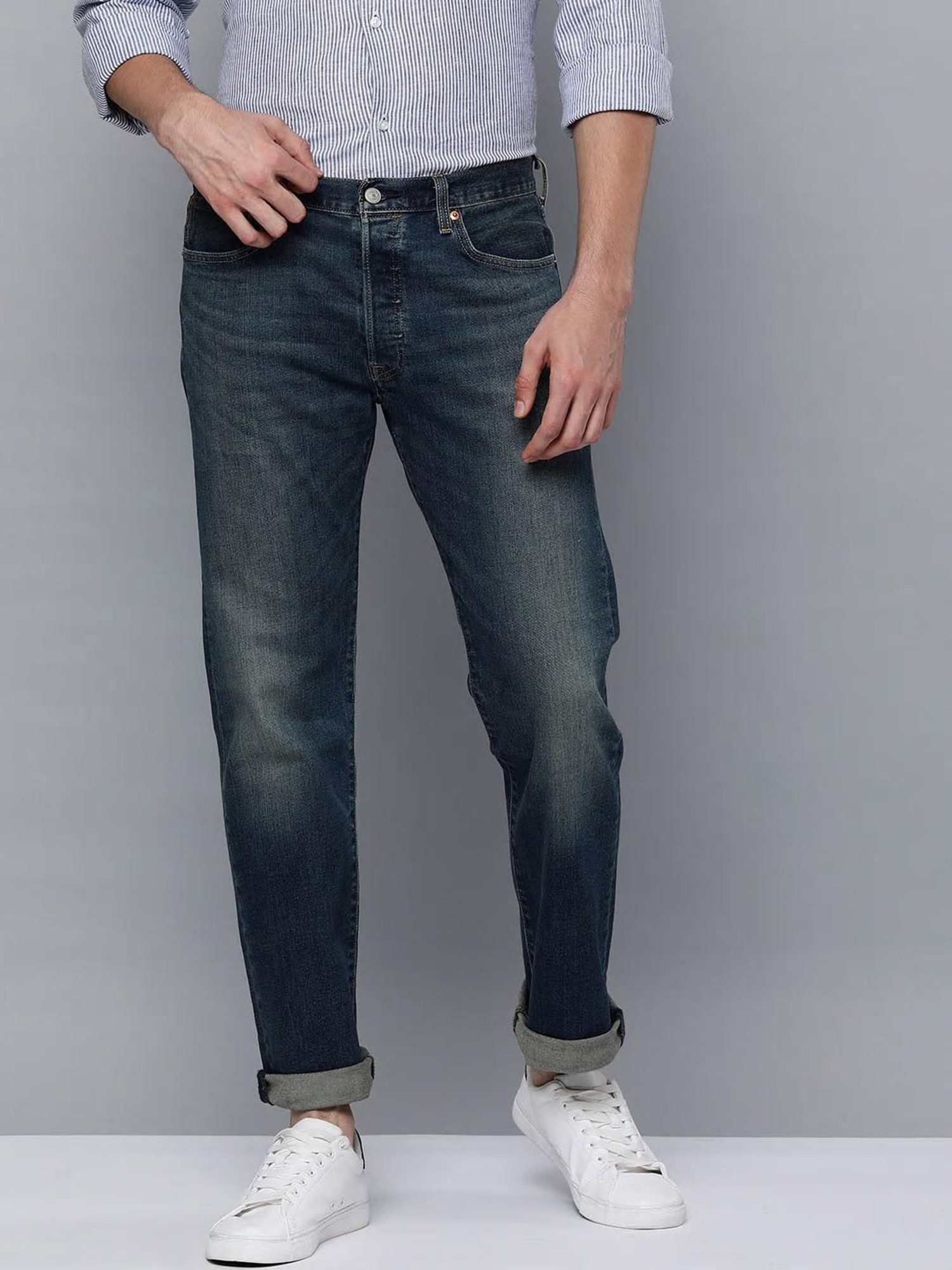 Buy Levi'S 501 Mid Indigo Straight Fit Jeans For Men Online @ Tata Cliq