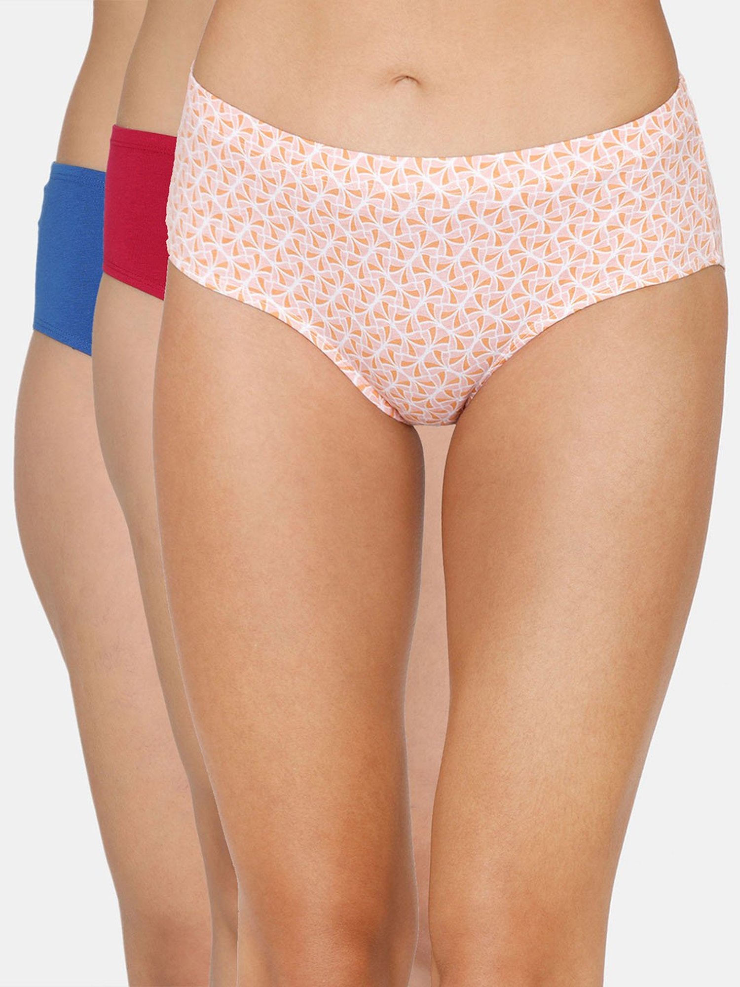 Buy Zivame Cotton Print n Solid Hipster Panty (Pack of 3