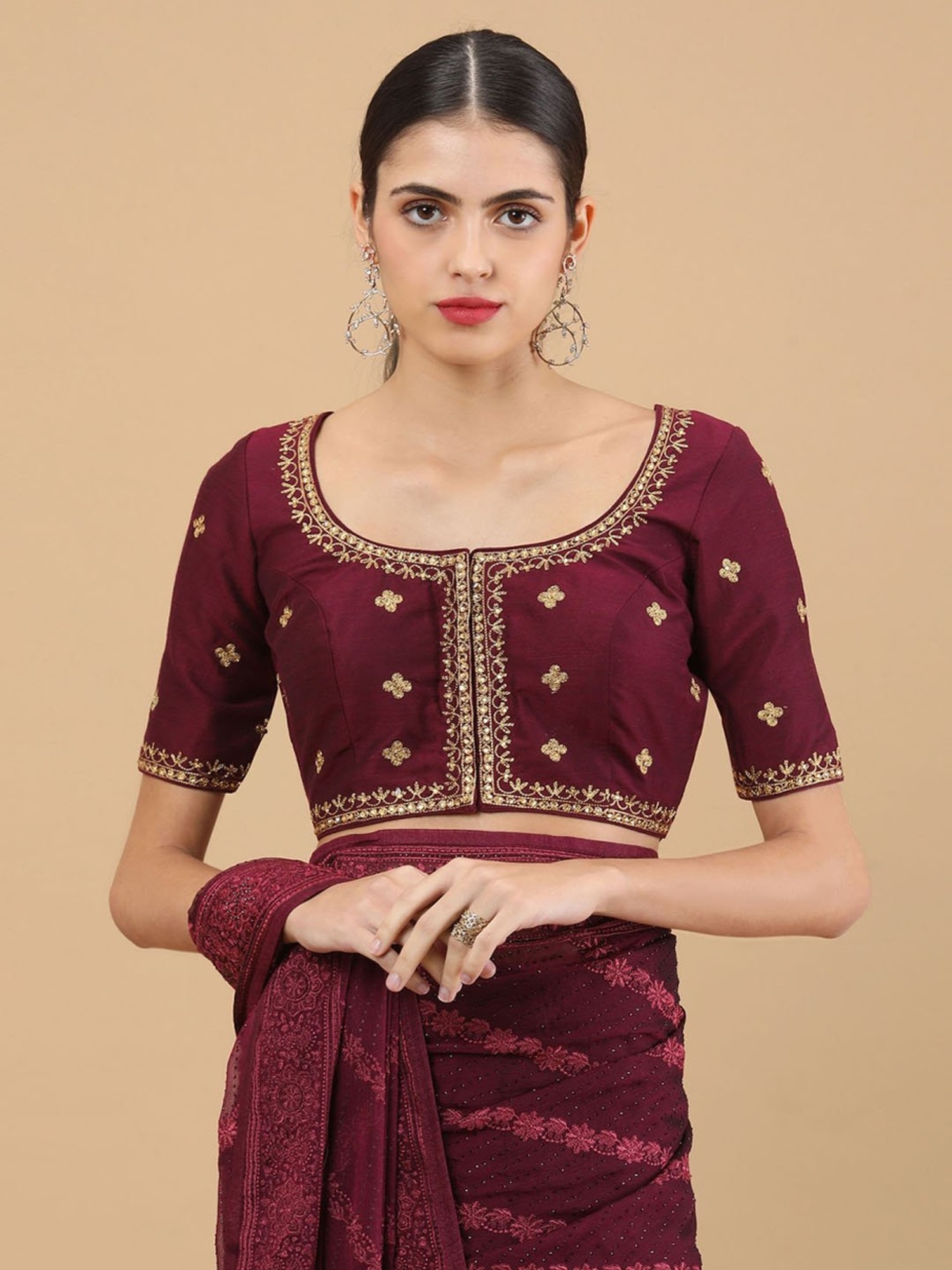 Buy Soch Maroon Embroidered Blouse for Women Online @ Tata CLiQ