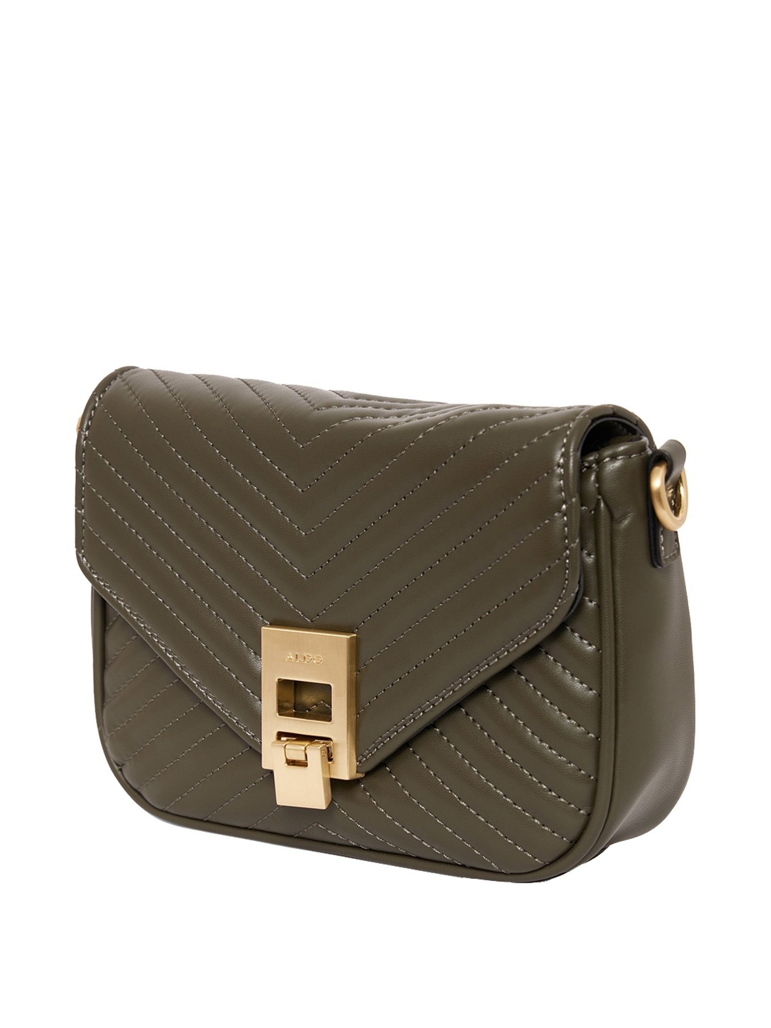 Buy Aldo UNILA Olive Green Quilted Medium Sling Handbag Online At