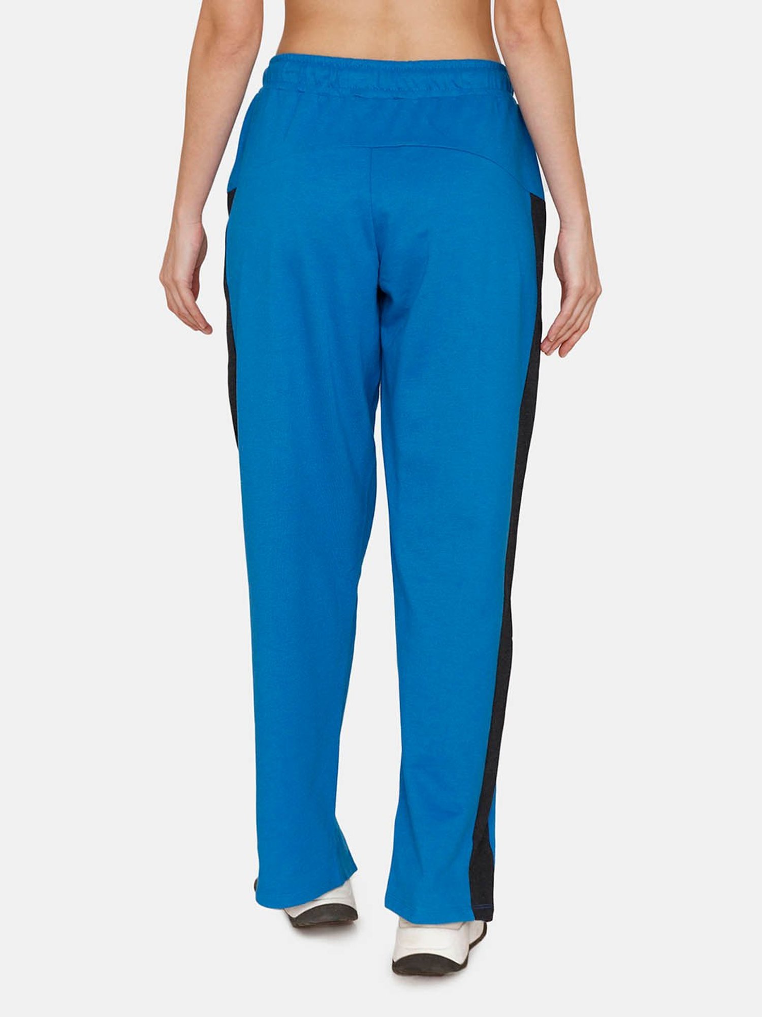 Buy Zivame Zelocity Relaxed Fit Mid Rise Track Pants - Cabana Blue Online