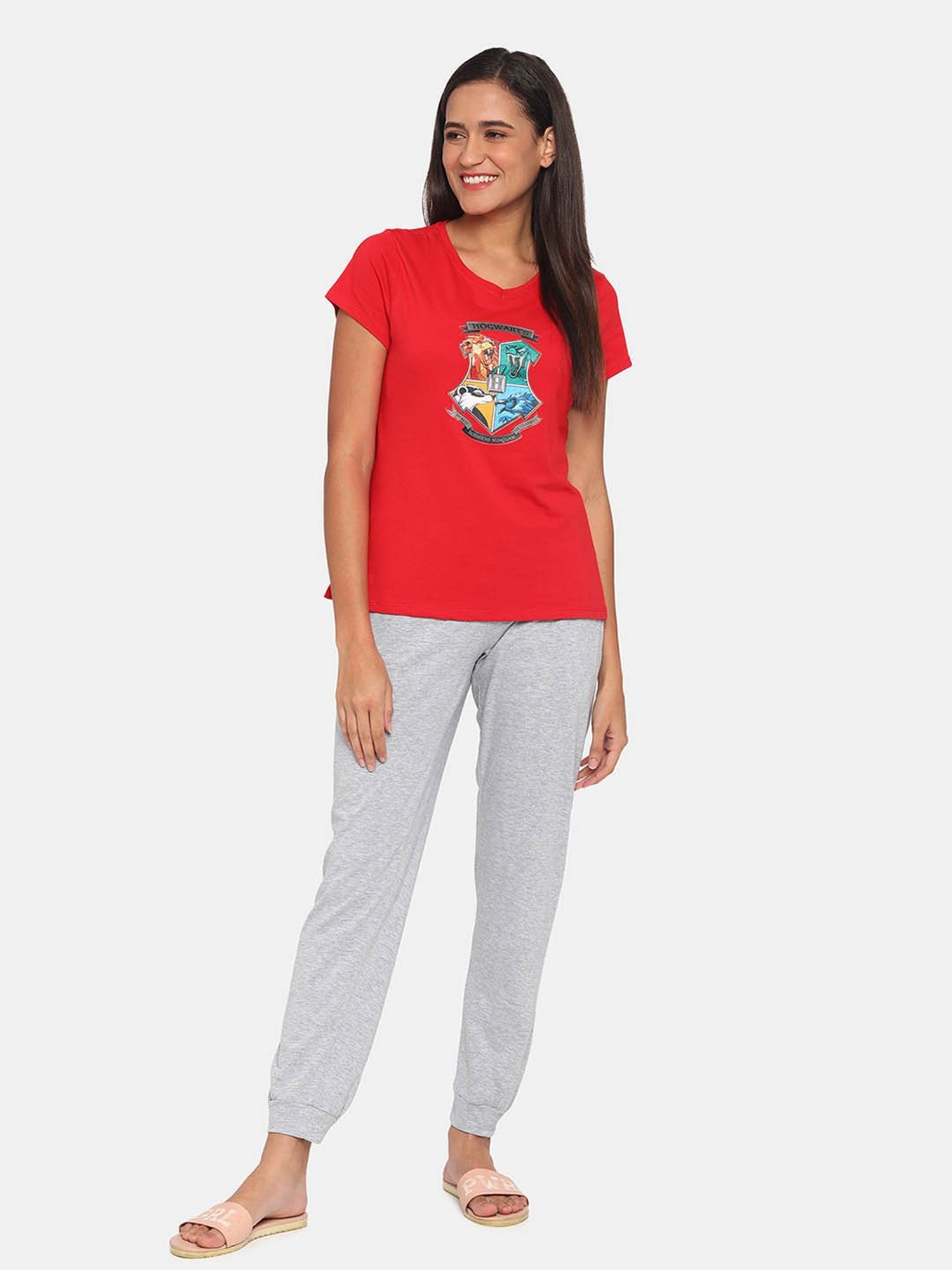 Buy Zivame Red & Grey Melange Printed Top With Pyjamas for Women Online @  Tata CLiQ