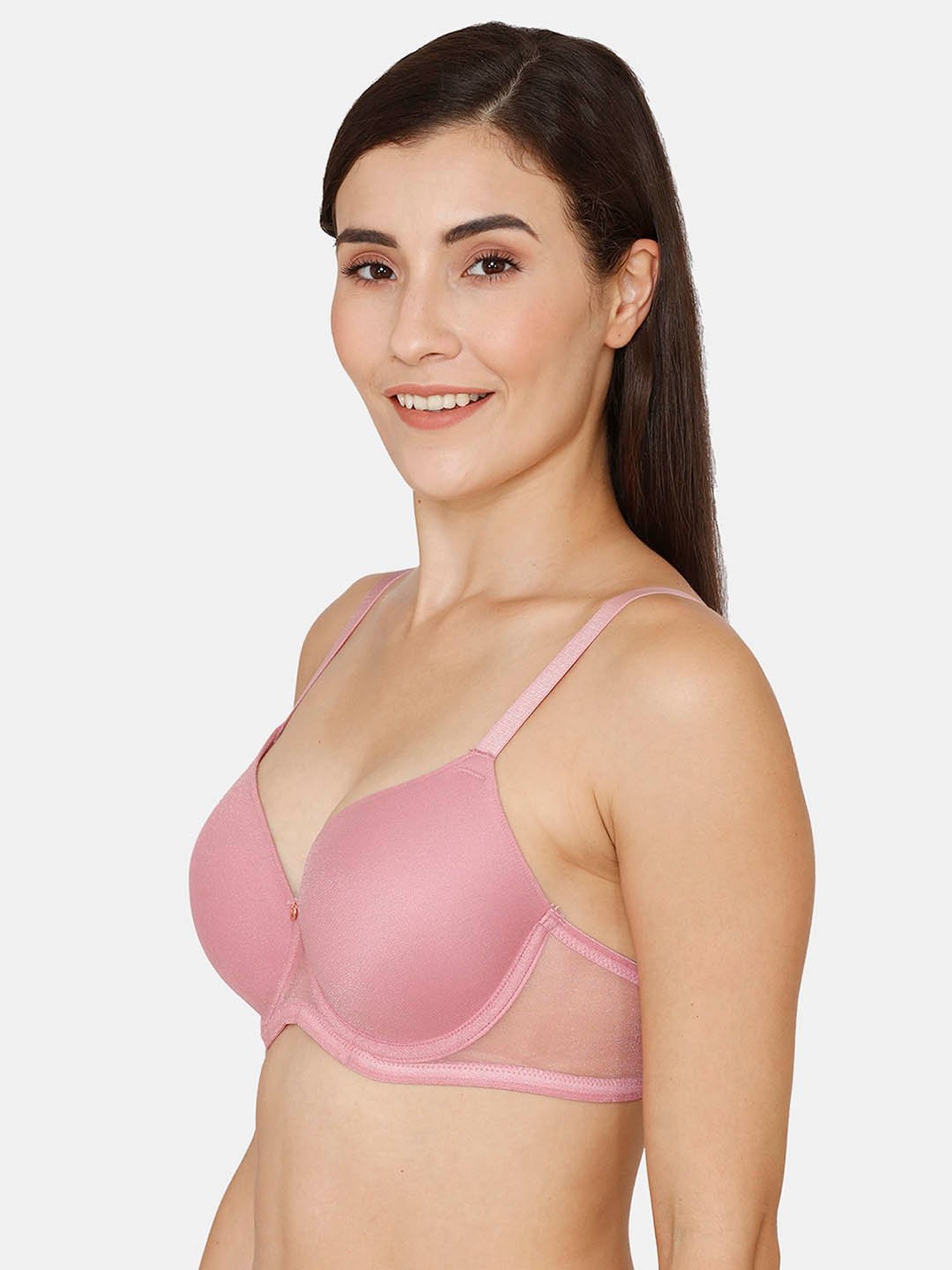 Buy Zivame Pink Under-wired Padded T-Shirt Bra for Women Online