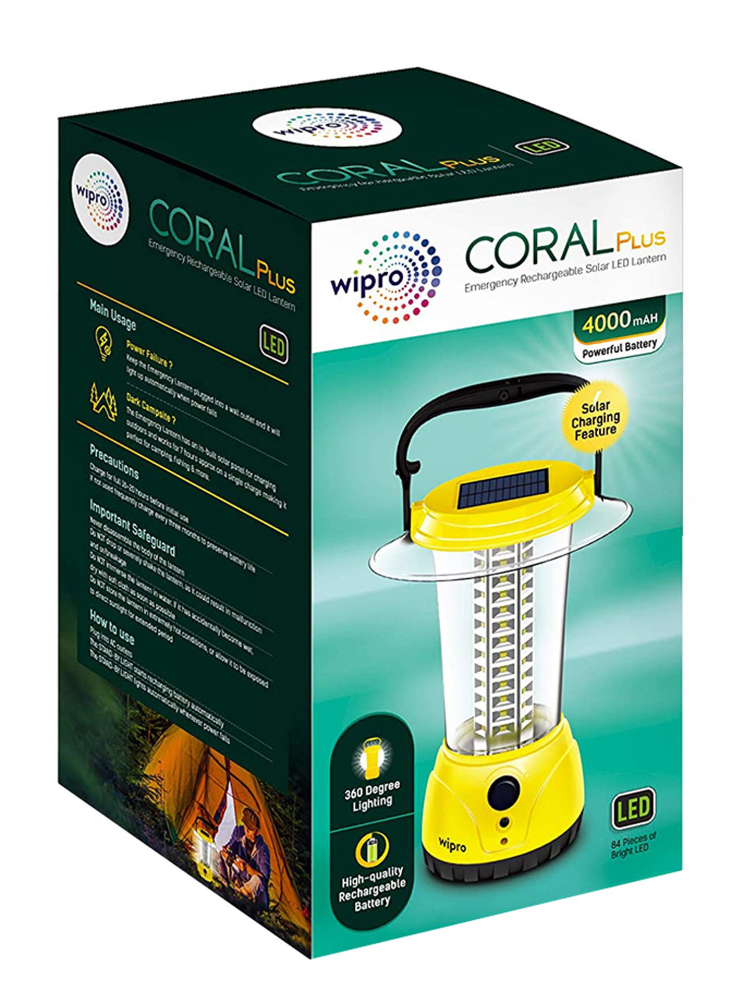 wipro coral plus rechargeable solar led