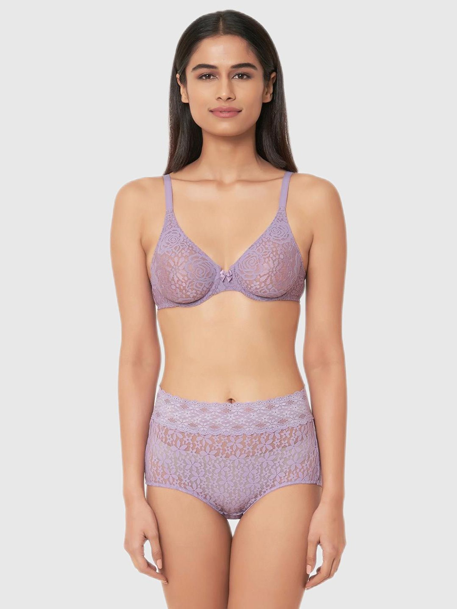 Buy Wacoal Purple Lace Non Padded Bra for Women Online @ Tata CLiQ