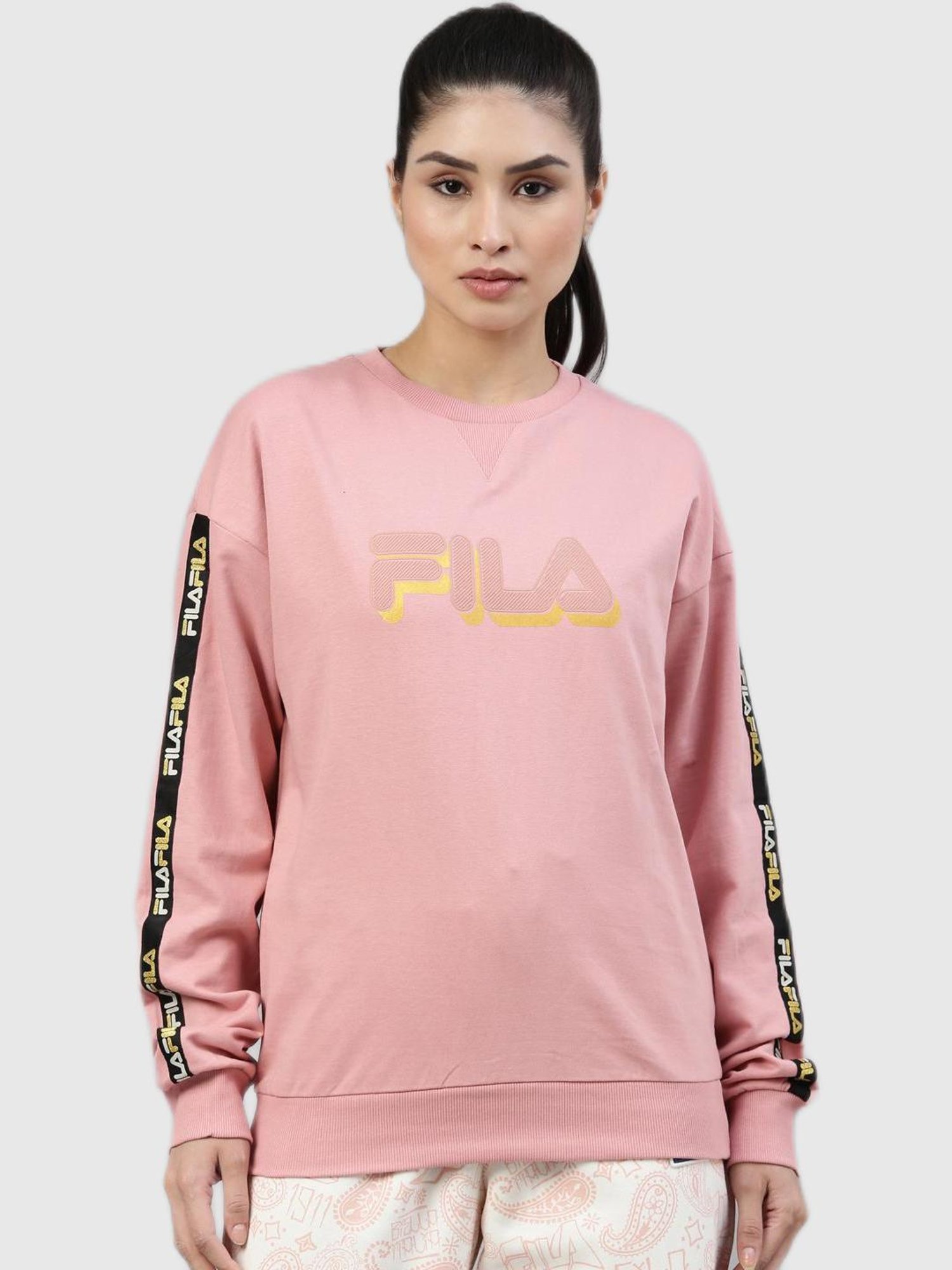 Pink fila outlet top