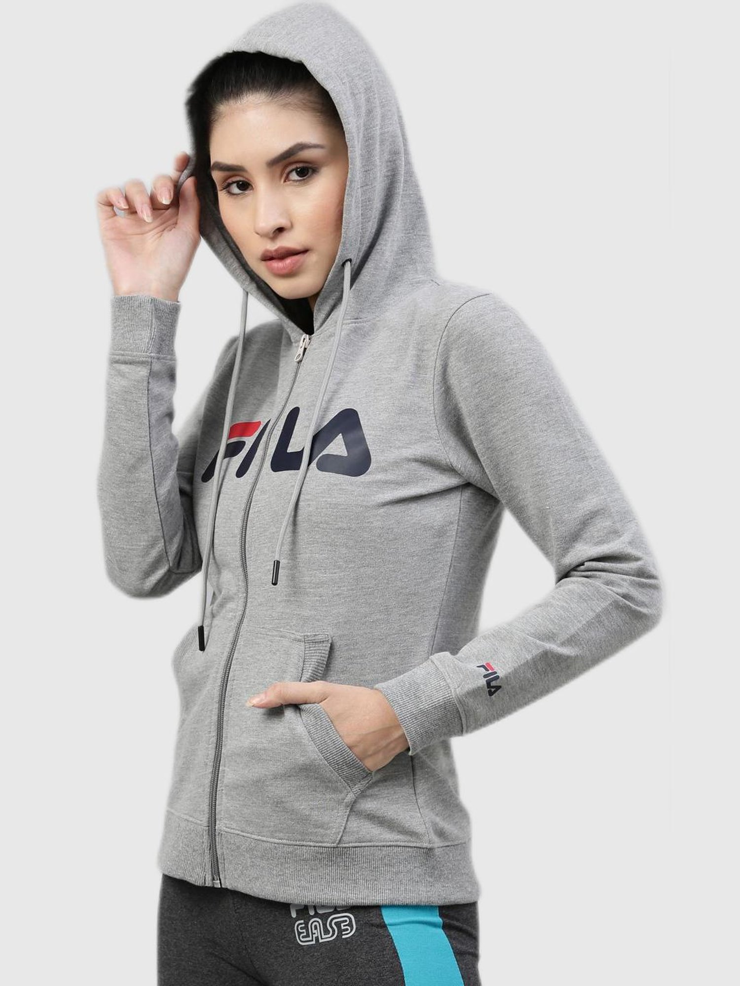 Grey fila hotsell hoodie women's