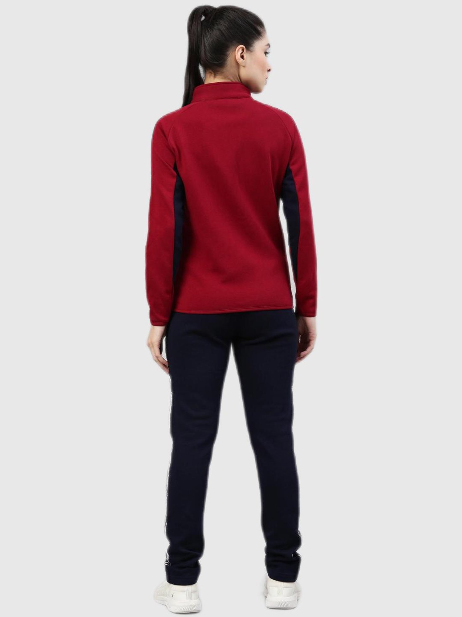 Buy Fila Maroon and Navy Striped Tracksuit for Women Online @ Tata CLiQ