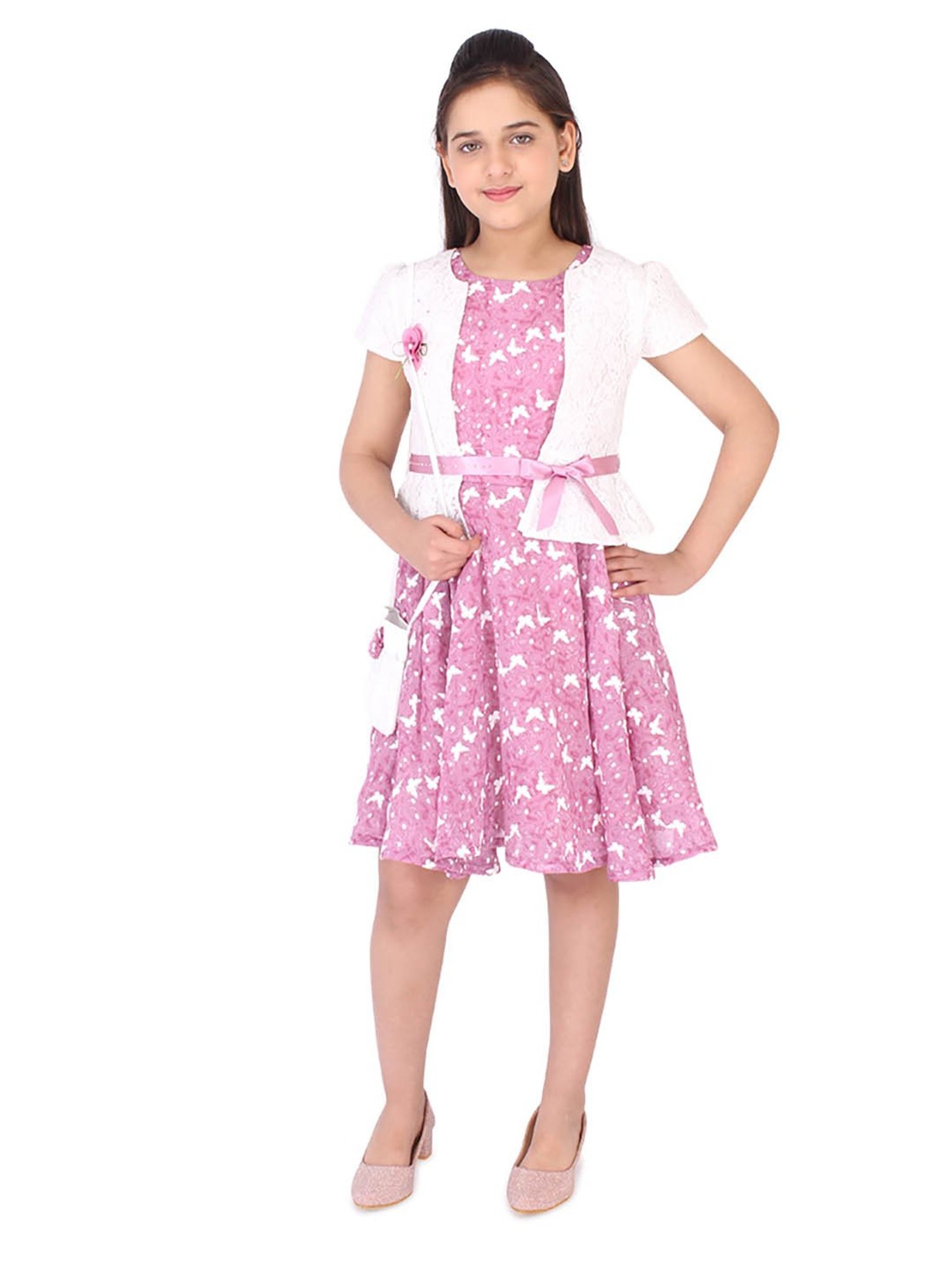 Green Floral Jacket Frock | Buy Online | Kids Friendly | Titapu