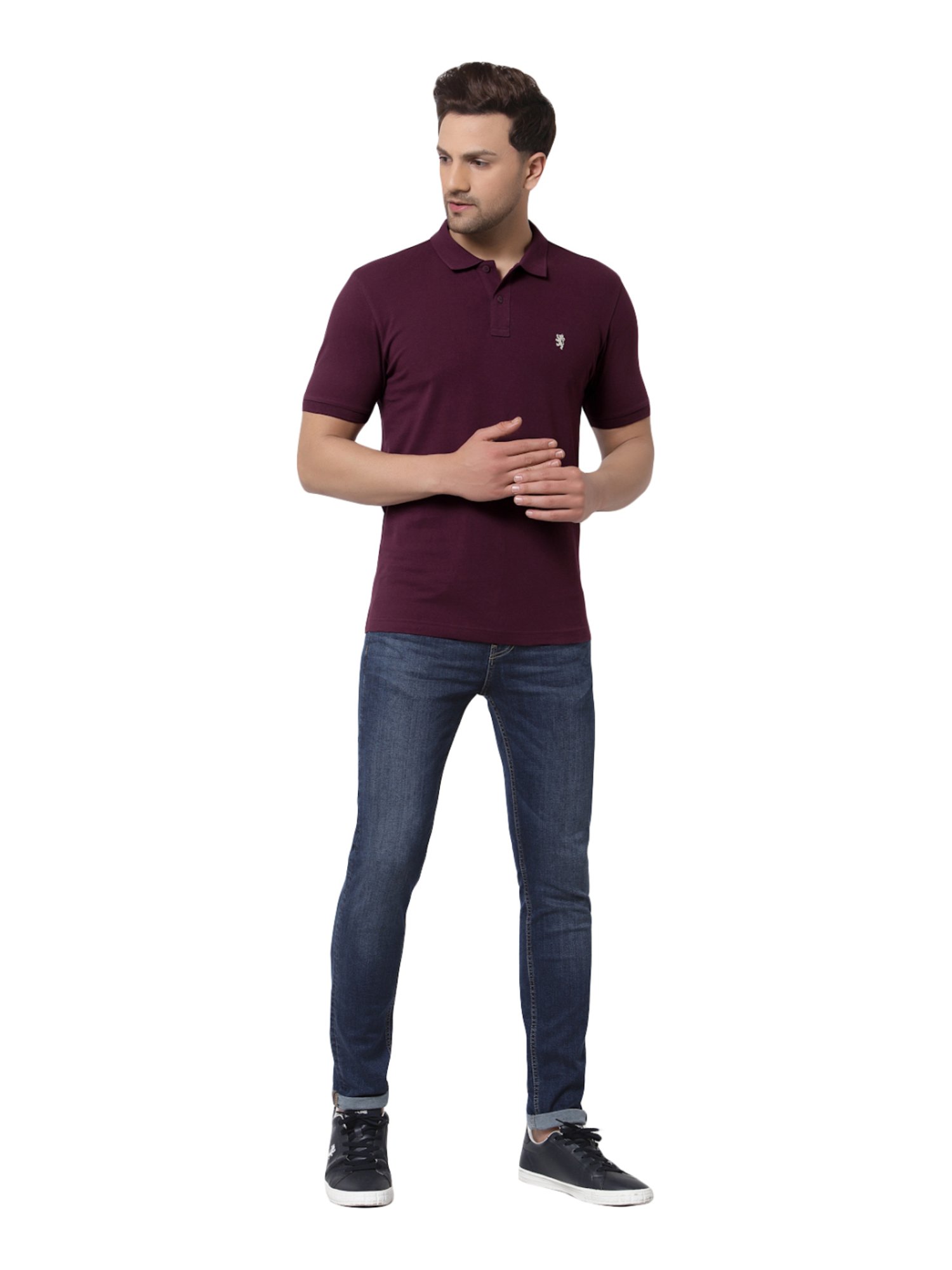 Buy Red Tape Plum Cotton Regular Fit Polo T-Shirt for Mens Online @ Tata  CLiQ