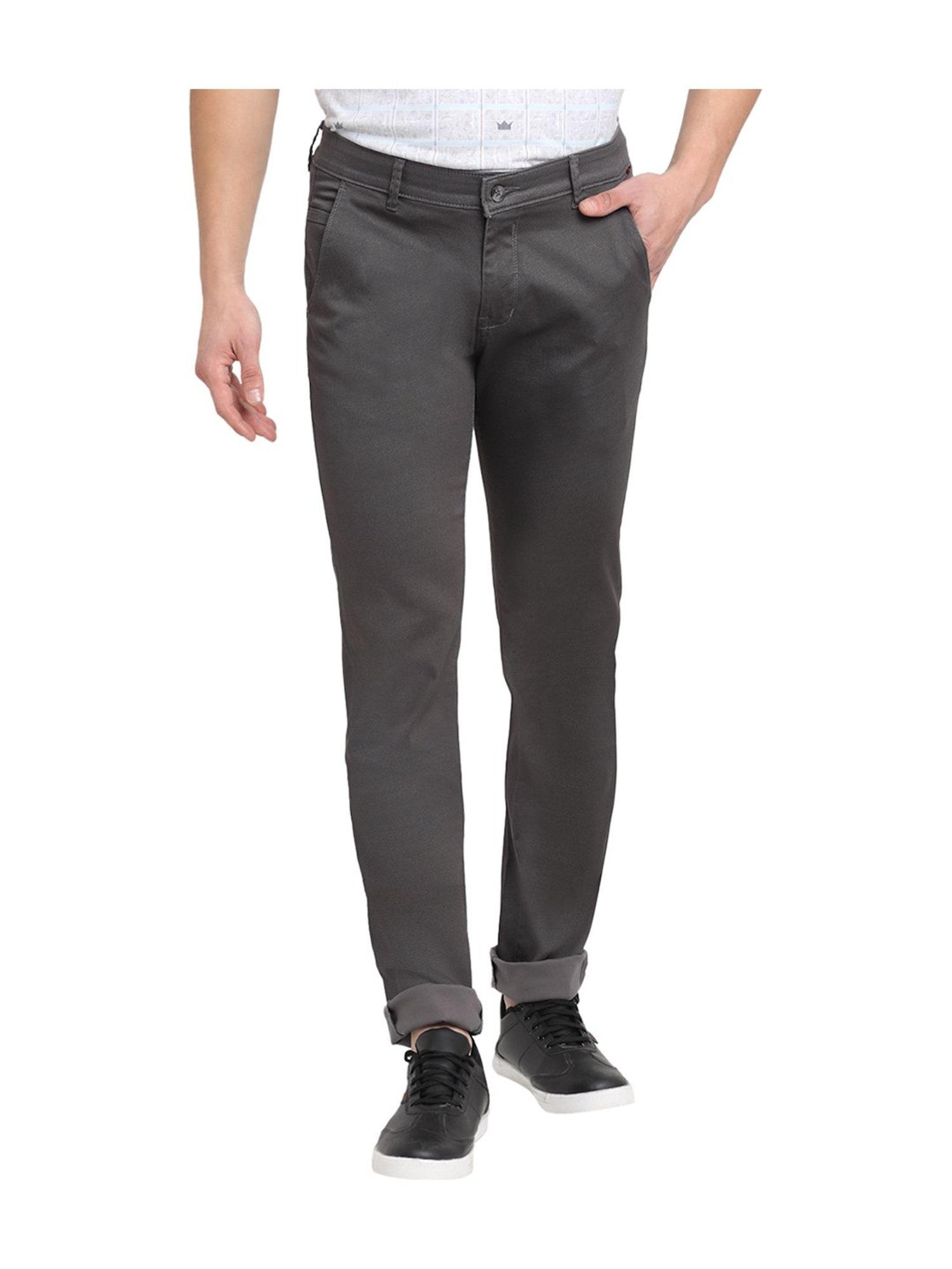 Buy Cantabil Men Grey Cotton Regular Fit Casual Trouser  MTRC00044DKGREY30 at Amazonin